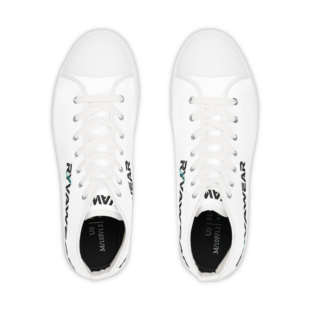 High Top Sneakers — Minimal White Canvas with 'RYWAWEAR' Side Logo