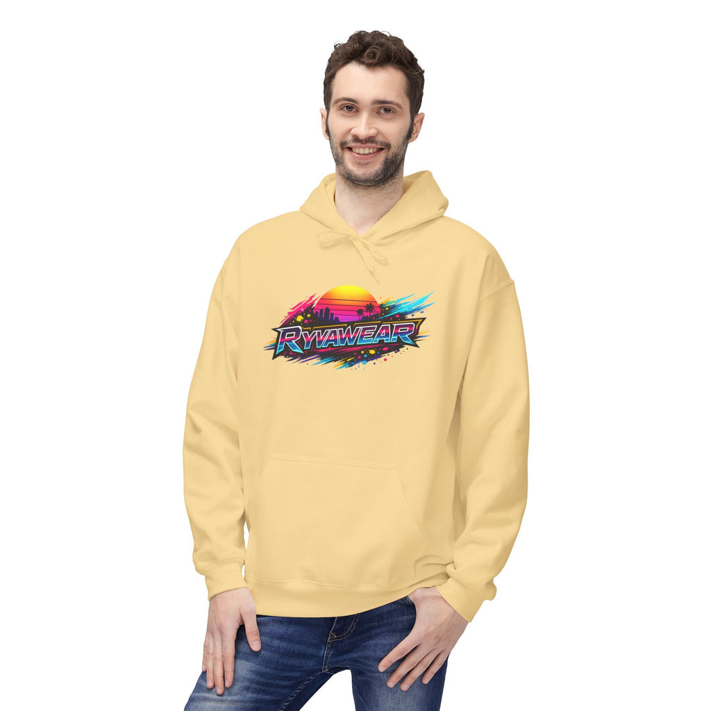 Retro Sunset 'Power Core' Hoodie — 80s Vaporwave Graphic Sweatshirt