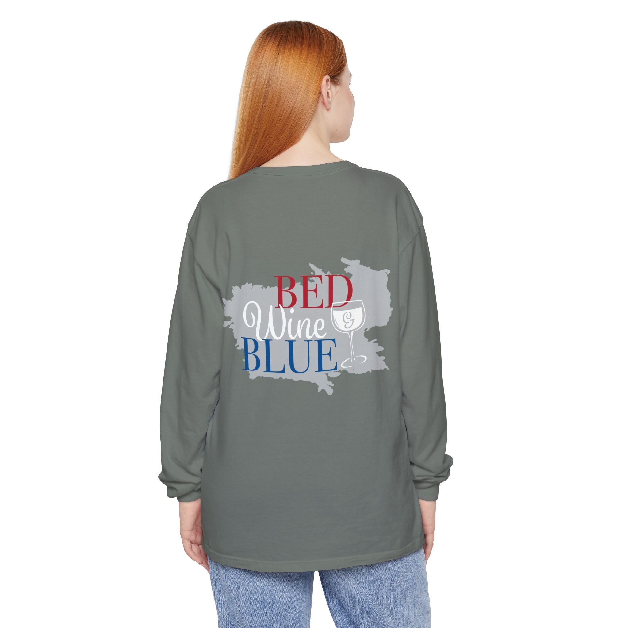 Bed Wine &amp; Blue Long Sleeve T-Shirt