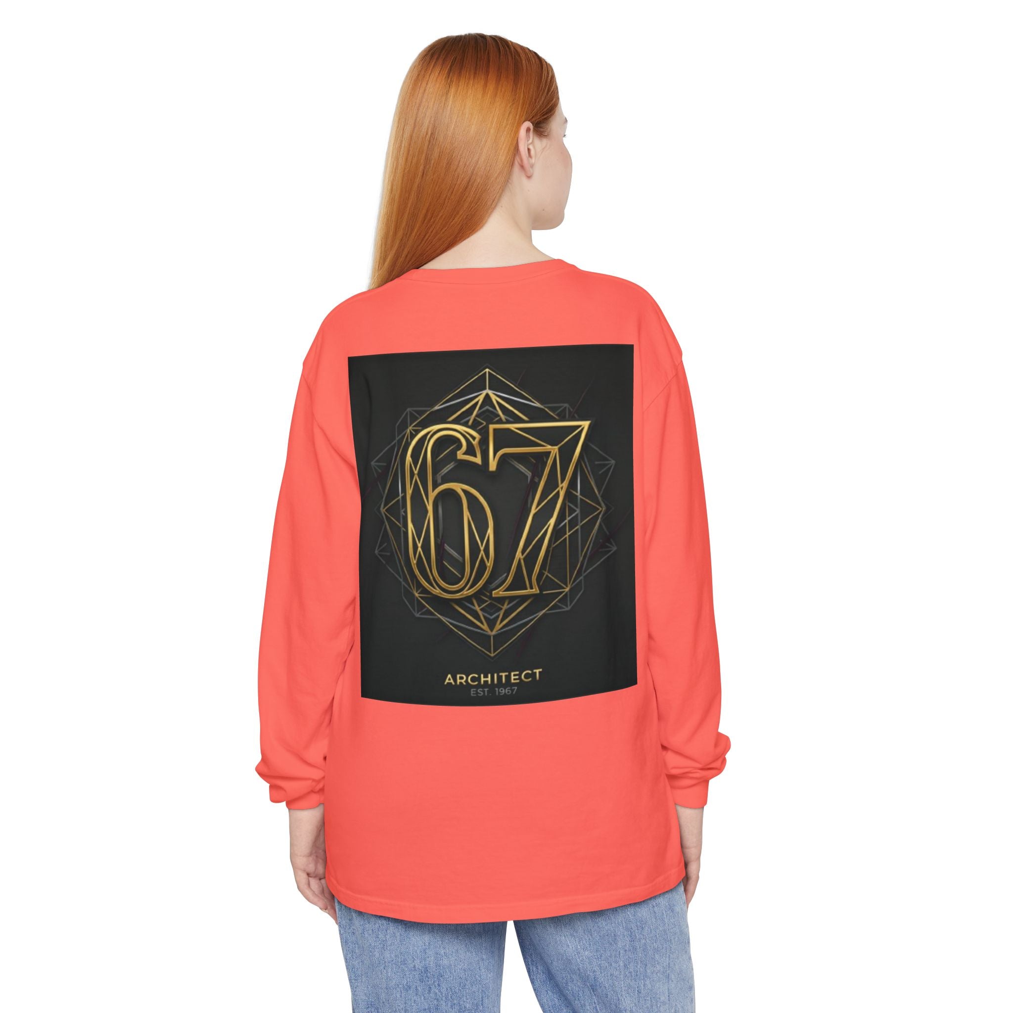 Architect '67' Long Sleeve T‑Shirt — Geometric Gold Back Print