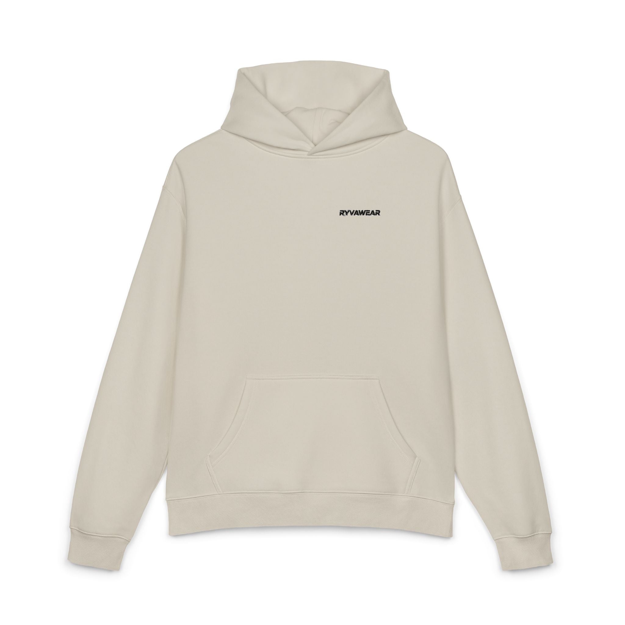 Relaxed Hoodie — Minimal White Pocket Patch Hoodie