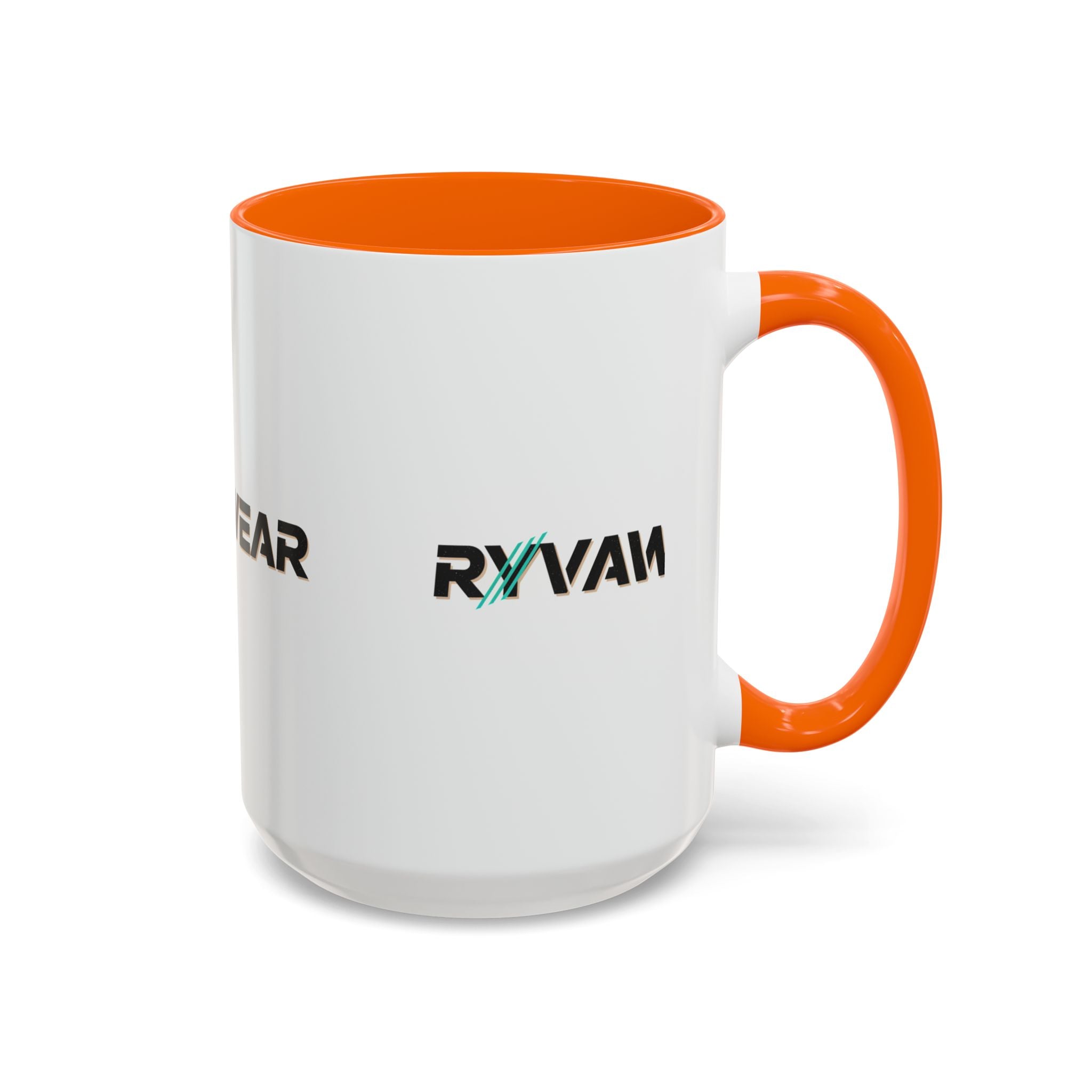 RyvaWear Logo Accent Coffee Mug — Black-Trim Ceramic Coffee Cup (11/15oz)