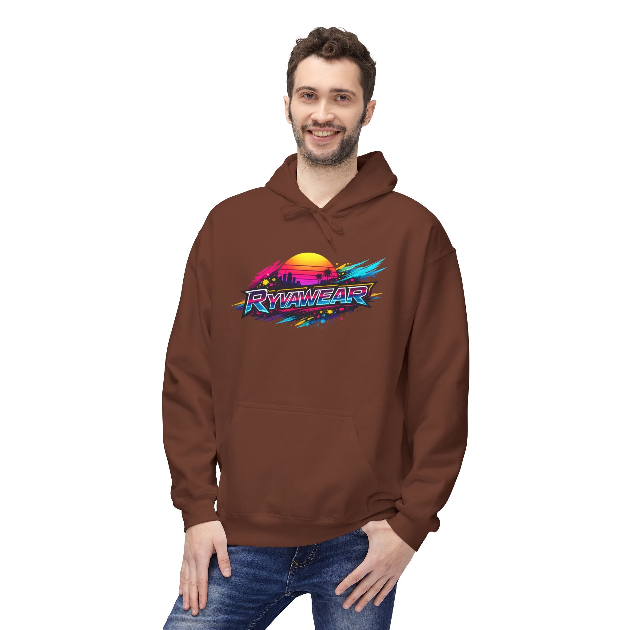 Retro Sunset 'Power Core' Hoodie — 80s Vaporwave Graphic Sweatshirt