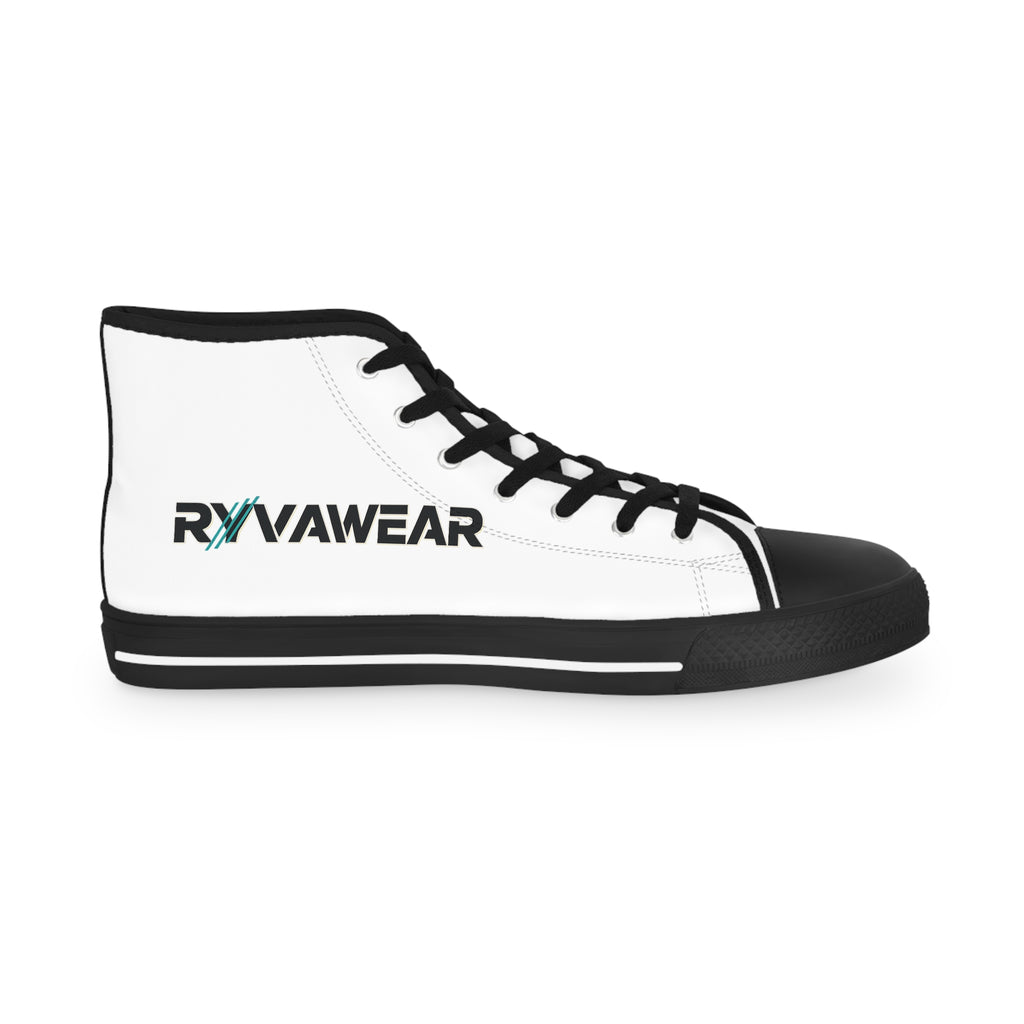 High Top Sneakers — Minimal White Canvas with 'RYWAWEAR' Side Logo