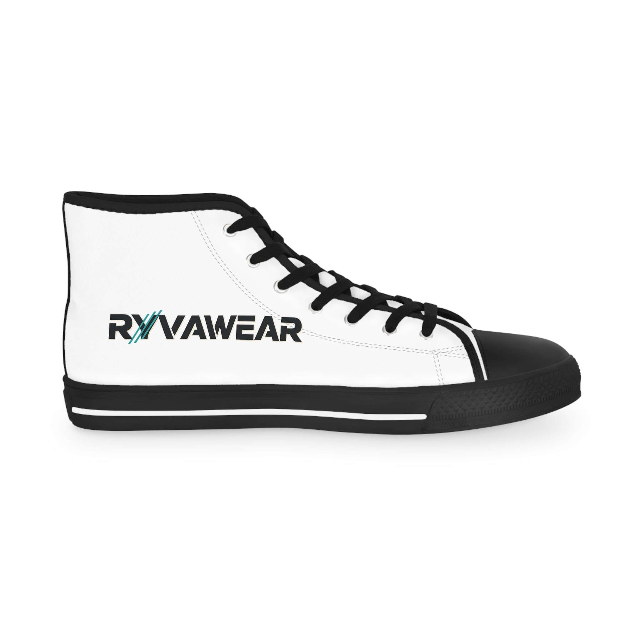 High Top Sneakers — Minimal White Canvas with 'RYWAWEAR' Side Logo
