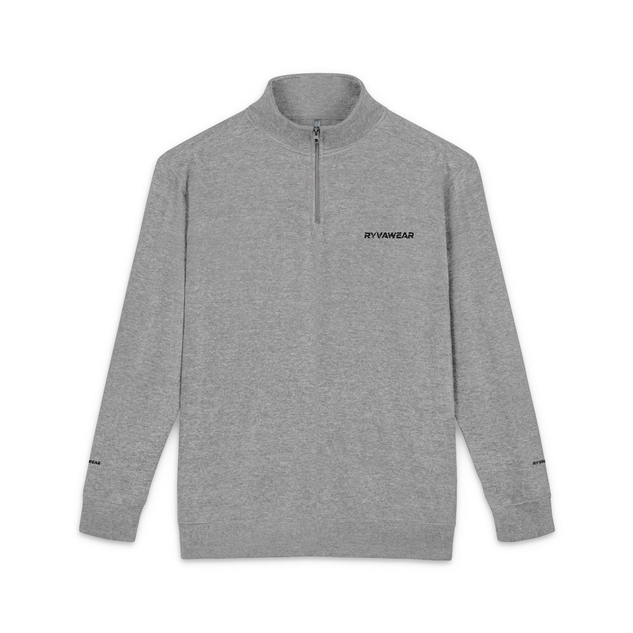 Embroidered Fleece Pullover – Minimal Logo Quarter-Zip Sweatshirt
