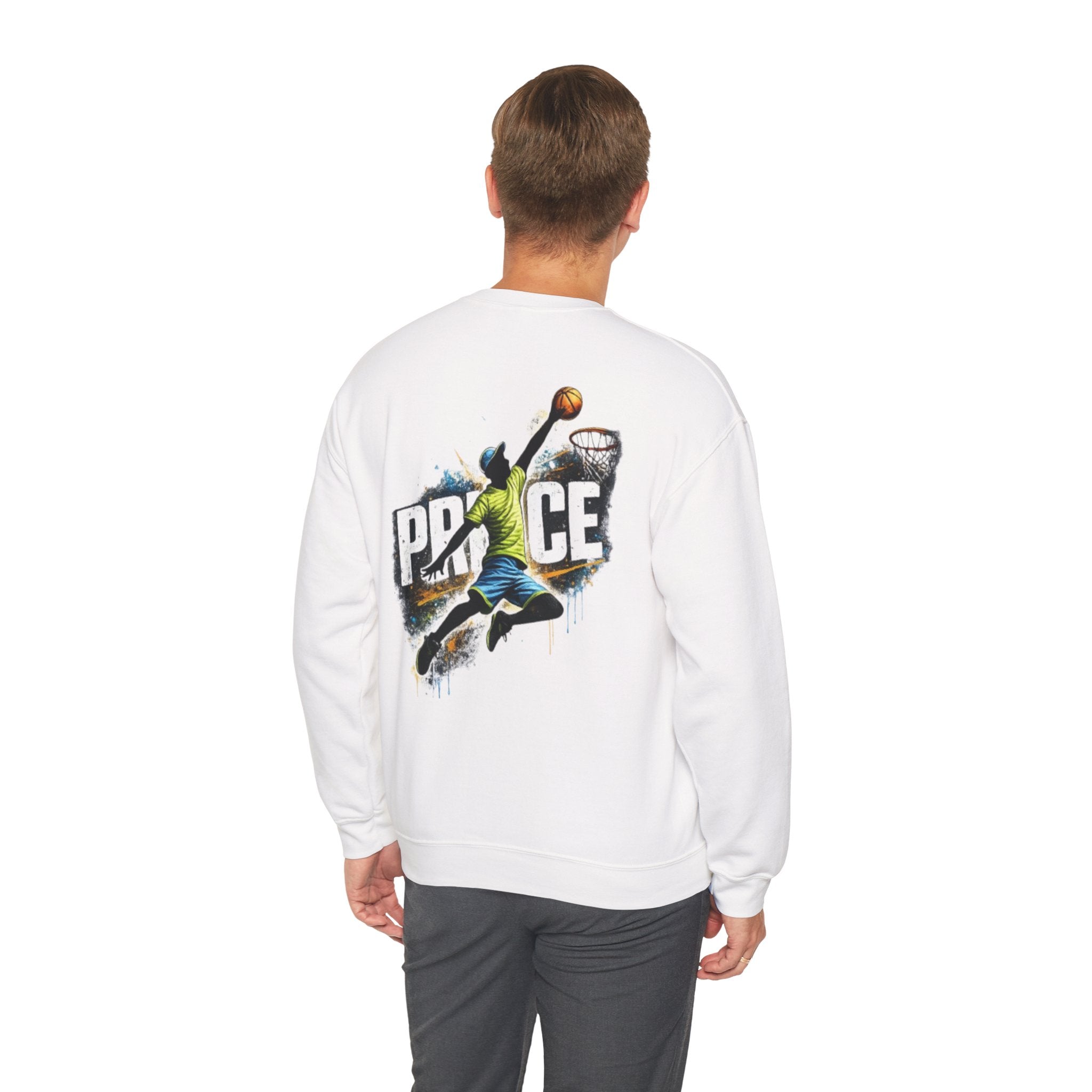 Basketball Dunk Crewneck Sweatshirt — "PROCE" Graphic Back
