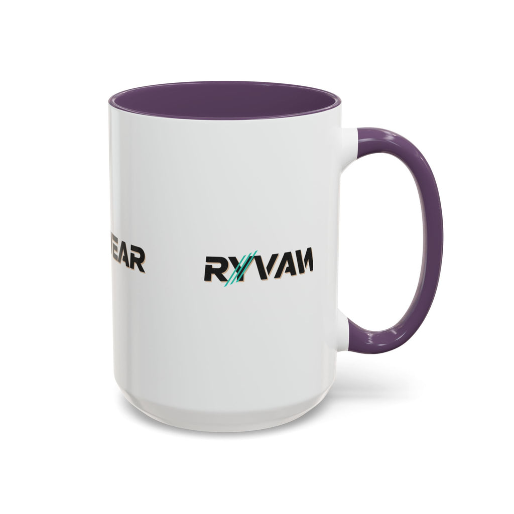 RyvaWear Logo Accent Coffee Mug — Black-Trim Ceramic Coffee Cup (11/15oz)