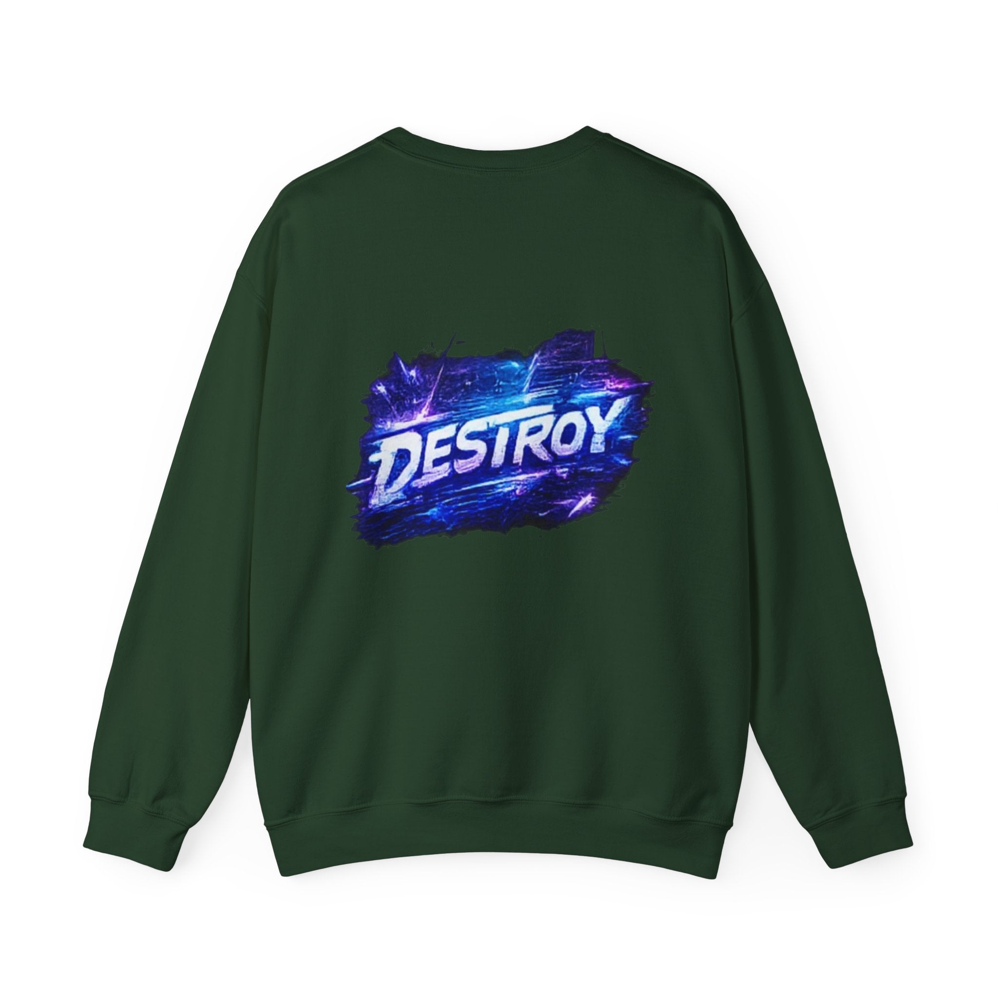 Destroy Graphic Crewneck Sweatshirt — Cosmic Brushstroke Logo