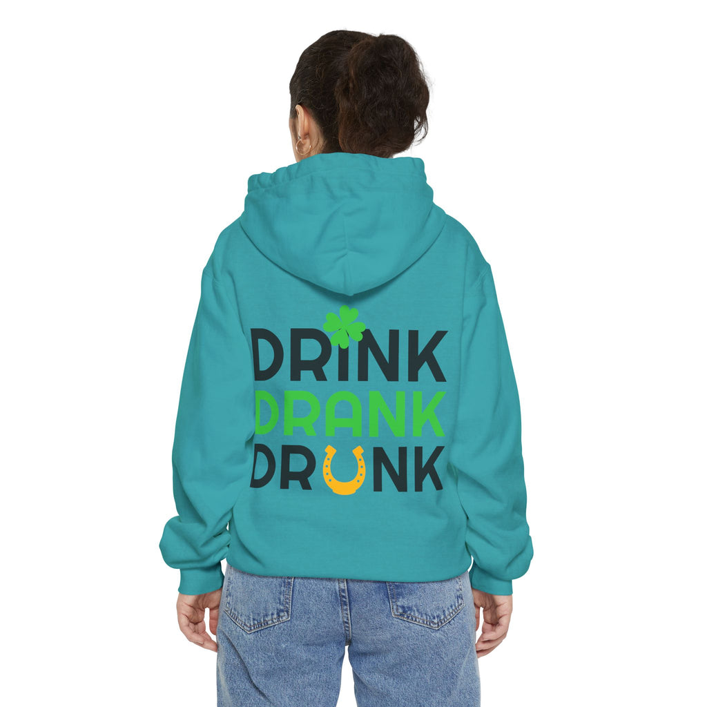 Drink Drank Drunk Hoodie — St. Patrick’s Day Shamrock Party Sweatshirt
