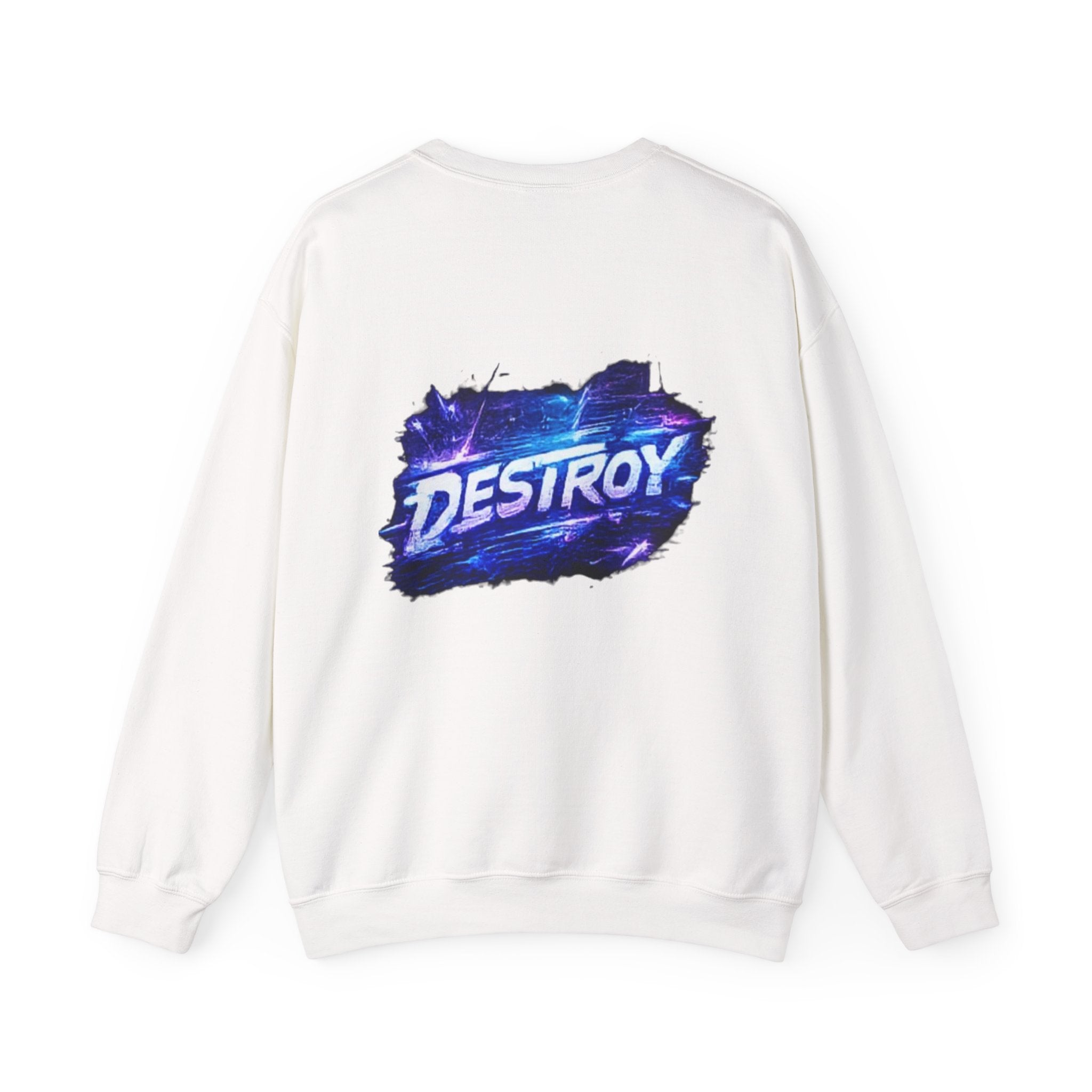 Destroy Graphic Crewneck Sweatshirt — Cosmic Brushstroke Logo