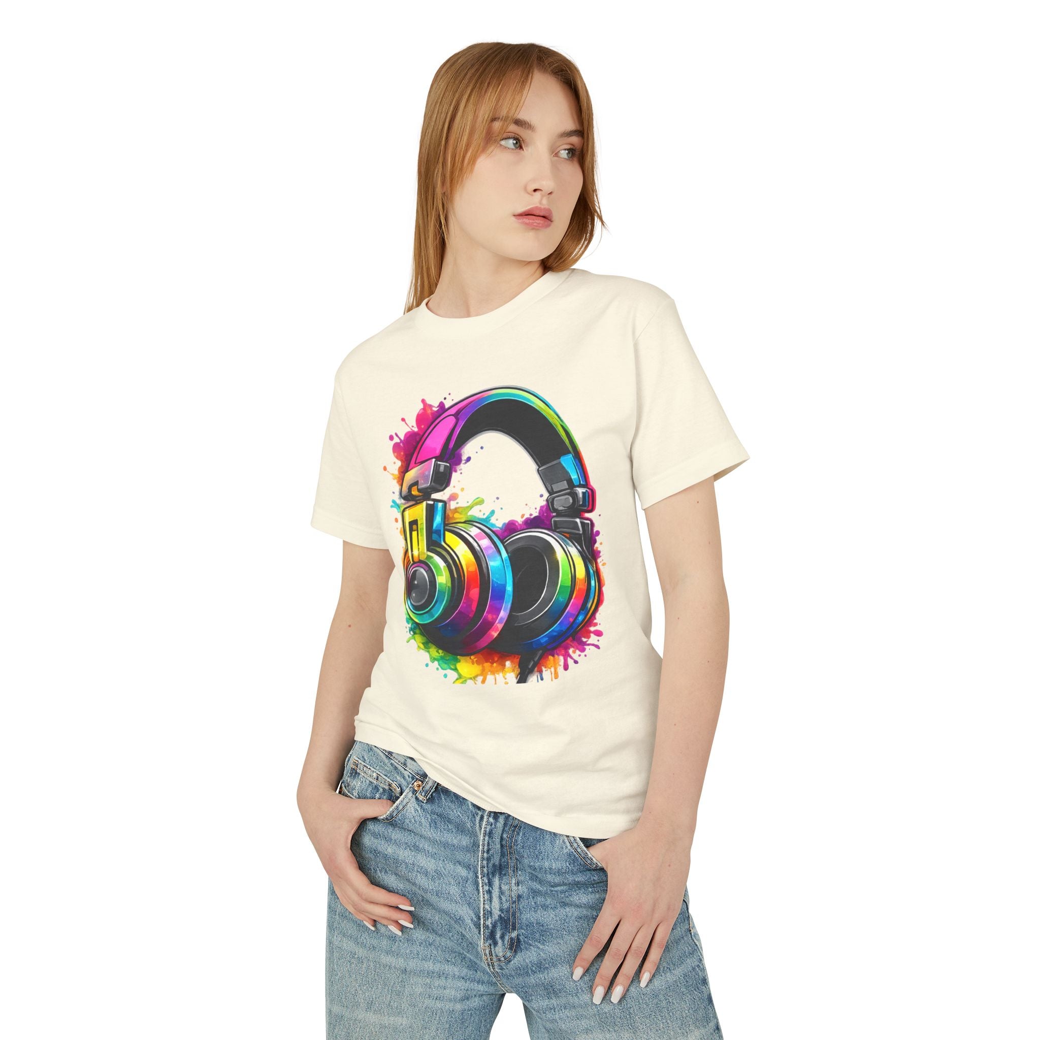 Headphones Graphic Tee — Colorful Splash Music Lover T-Shirt