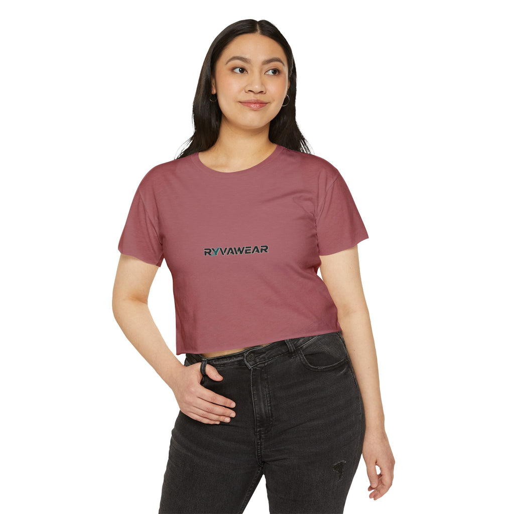 Crop Top - Minimal 'RYVAWEAR' Festival Logo Crop Top for Women