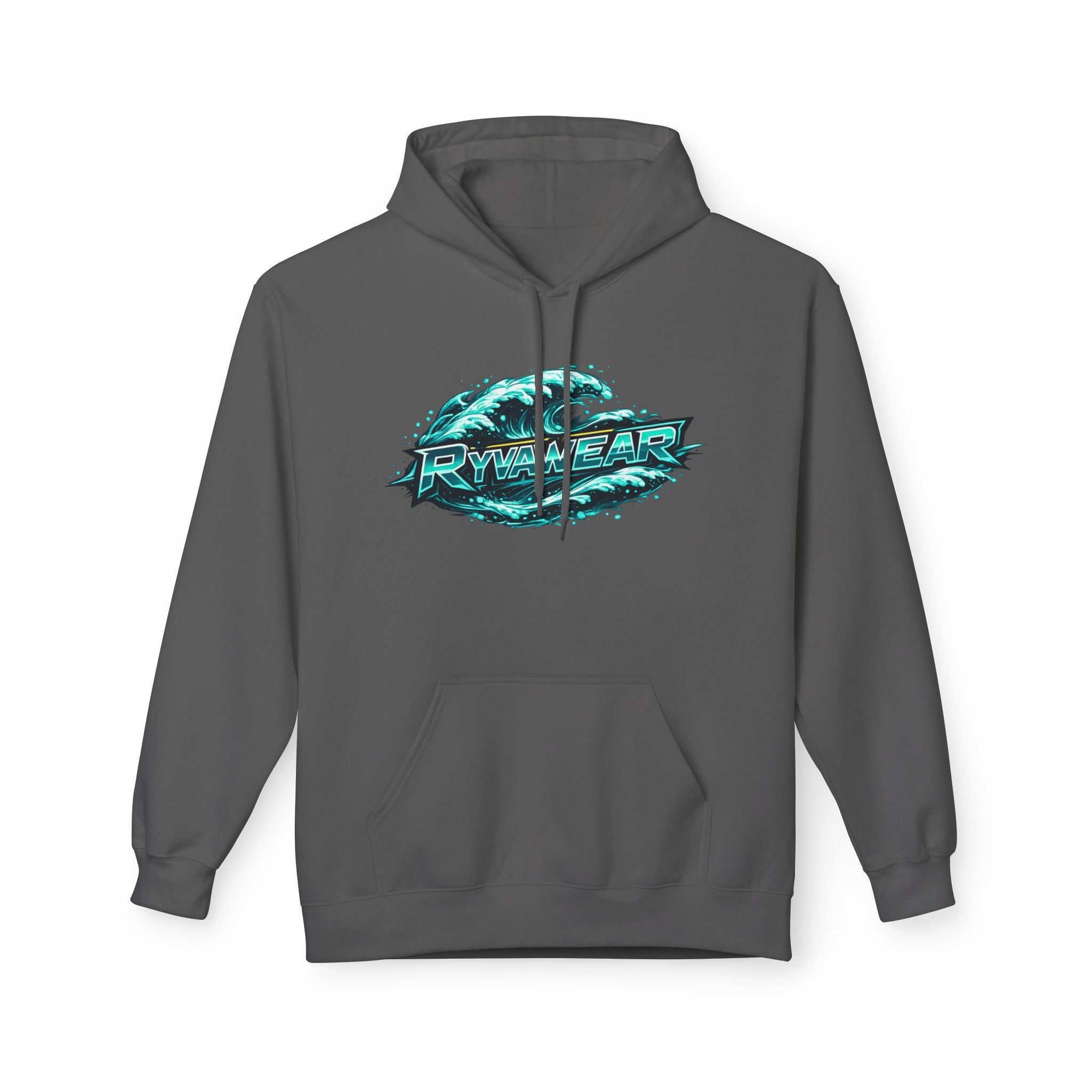 Hoodie — Retro Teal 'Rivestar' Surf Wave Logo Pullover