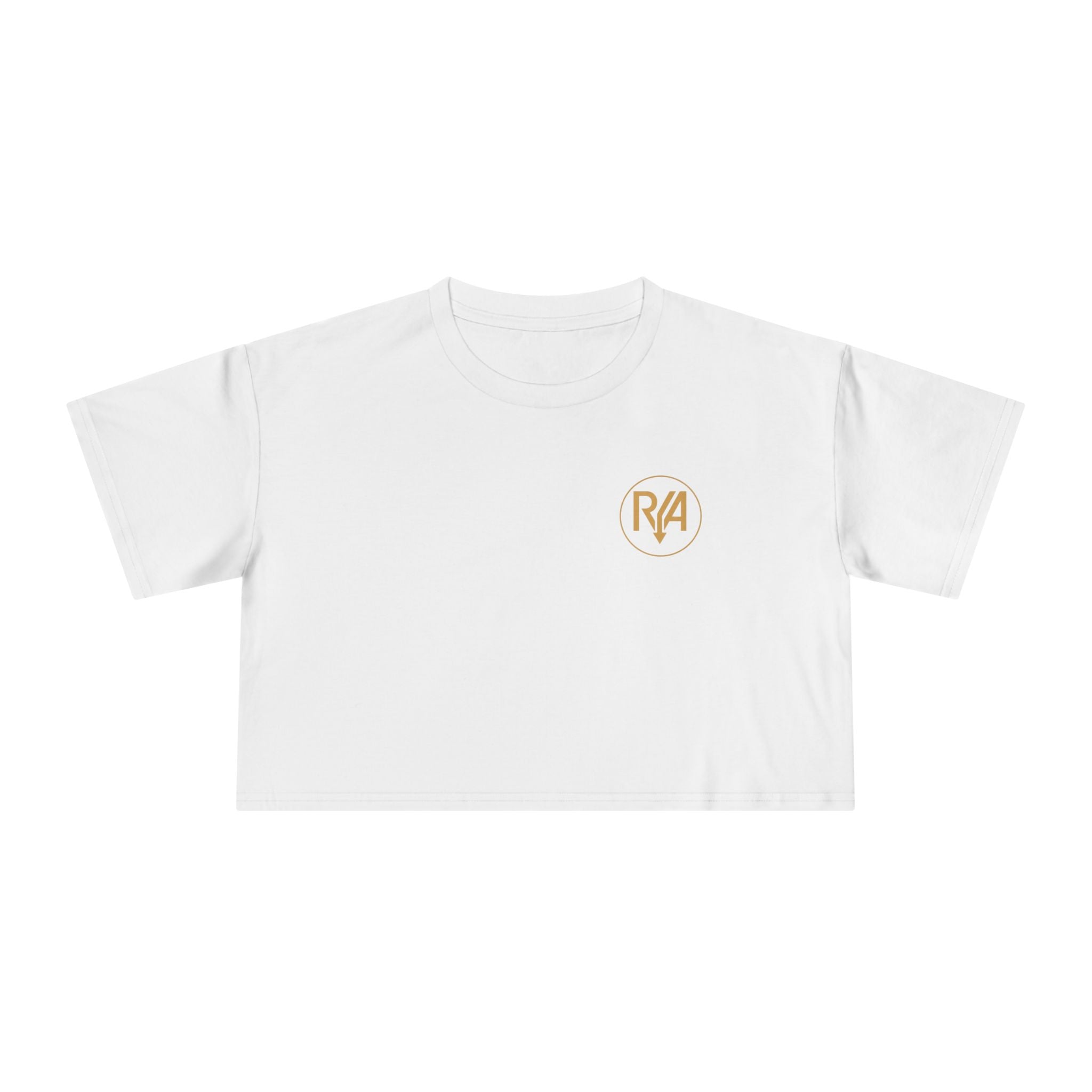 Crop Tee — Minimal Gold R/A Logo Women's Cropped T-Shirt