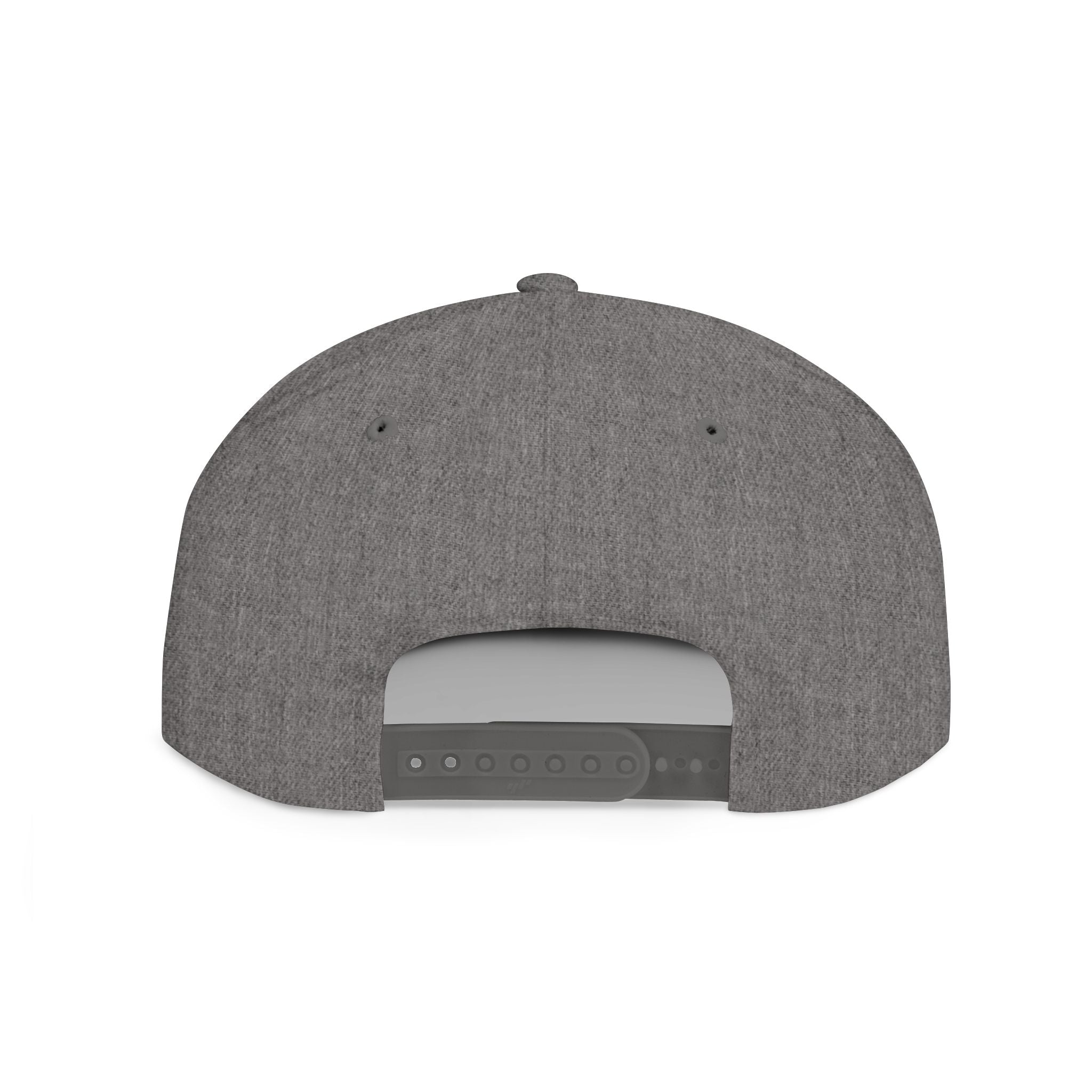 White Flat Bill Snapback Hat with Minimal Text Patch - 'RYVANTAR'