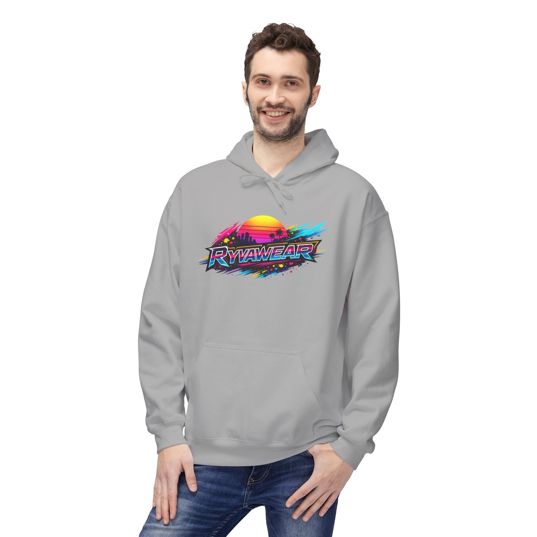 Retro Sunset 'Power Core' Hoodie — 80s Vaporwave Graphic Sweatshirt