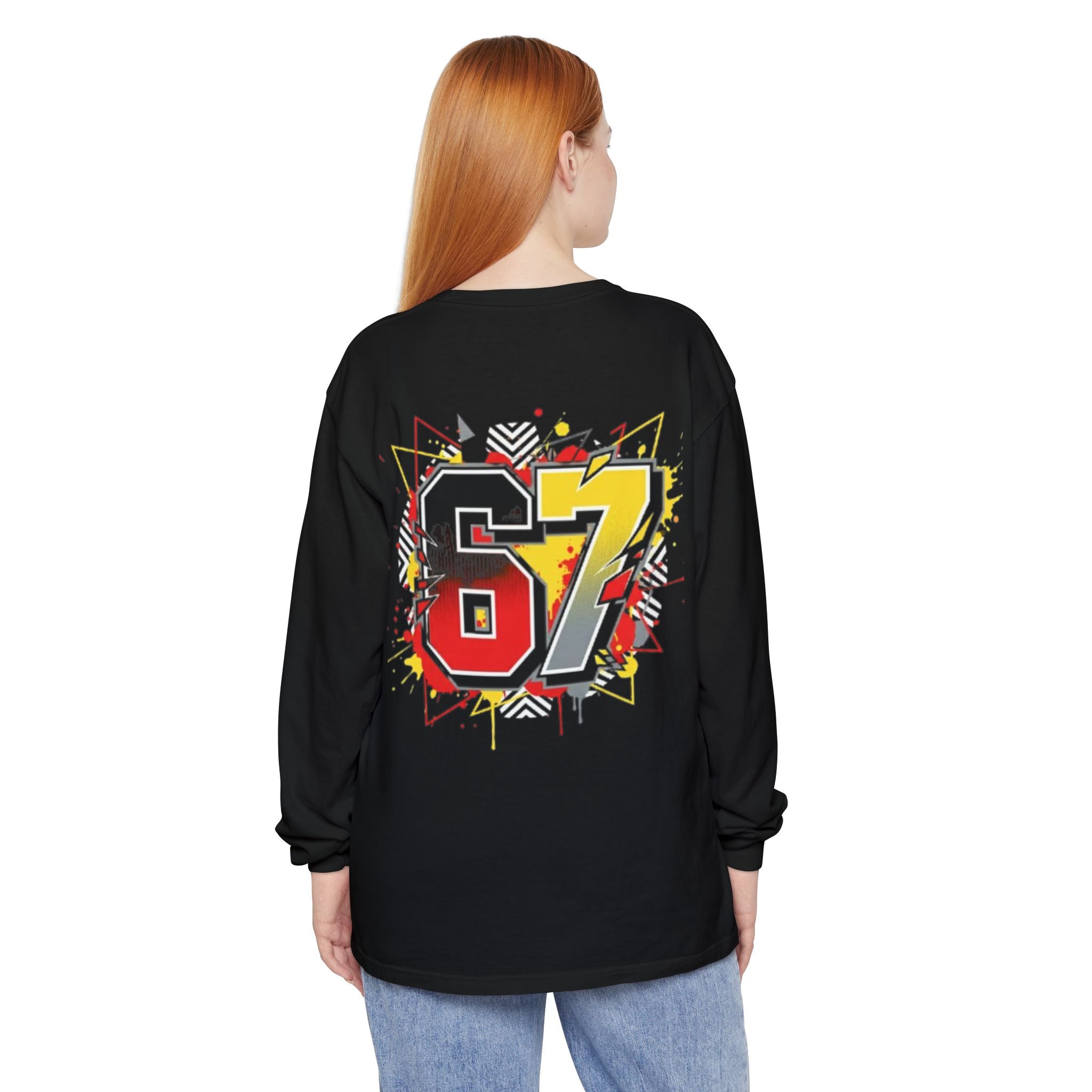 67 Graphic Long Sleeve Tee — Retro Racing Number Back Print