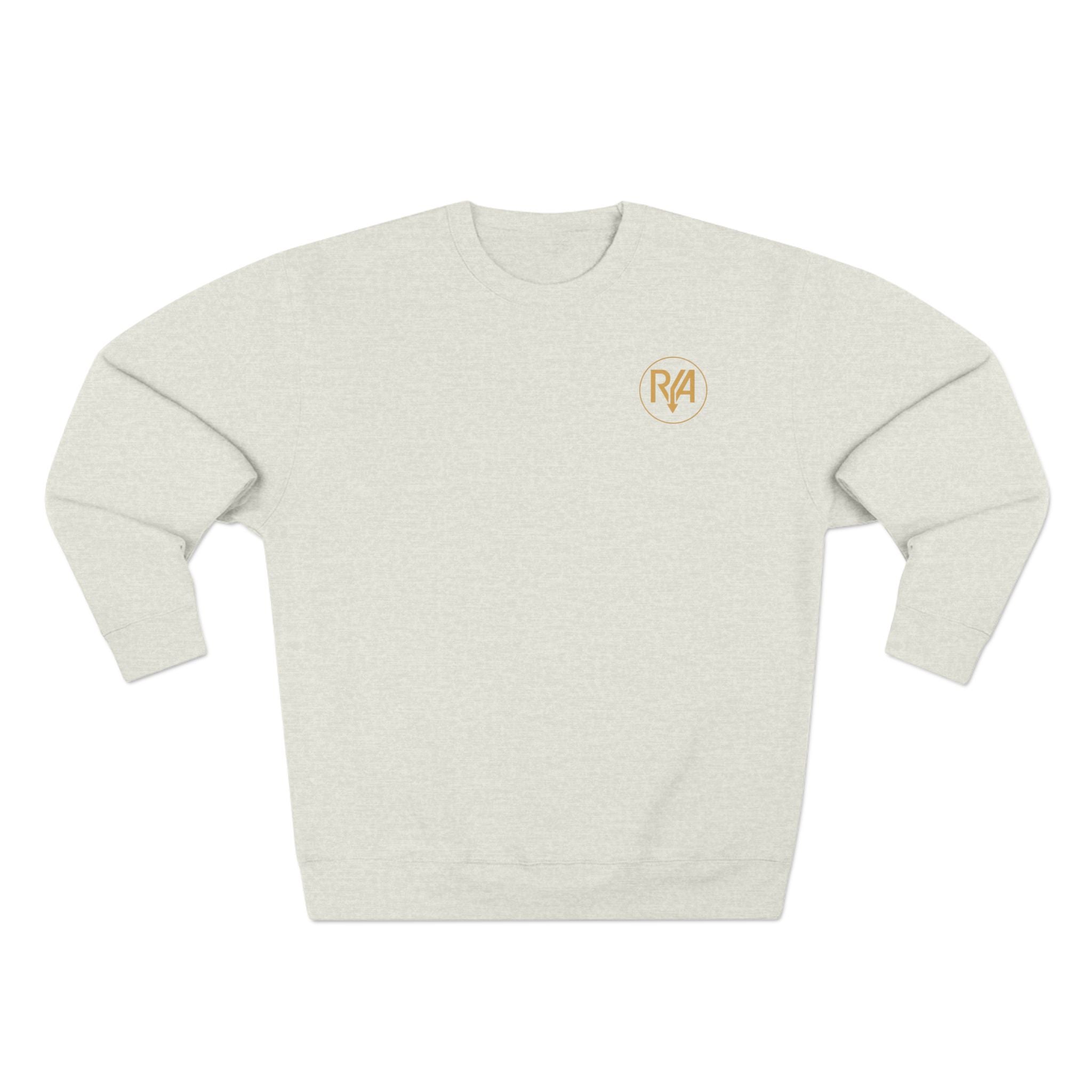 Minimal Logo Crewneck Sweatshirt — Embroidered 'RA' Chest Patch