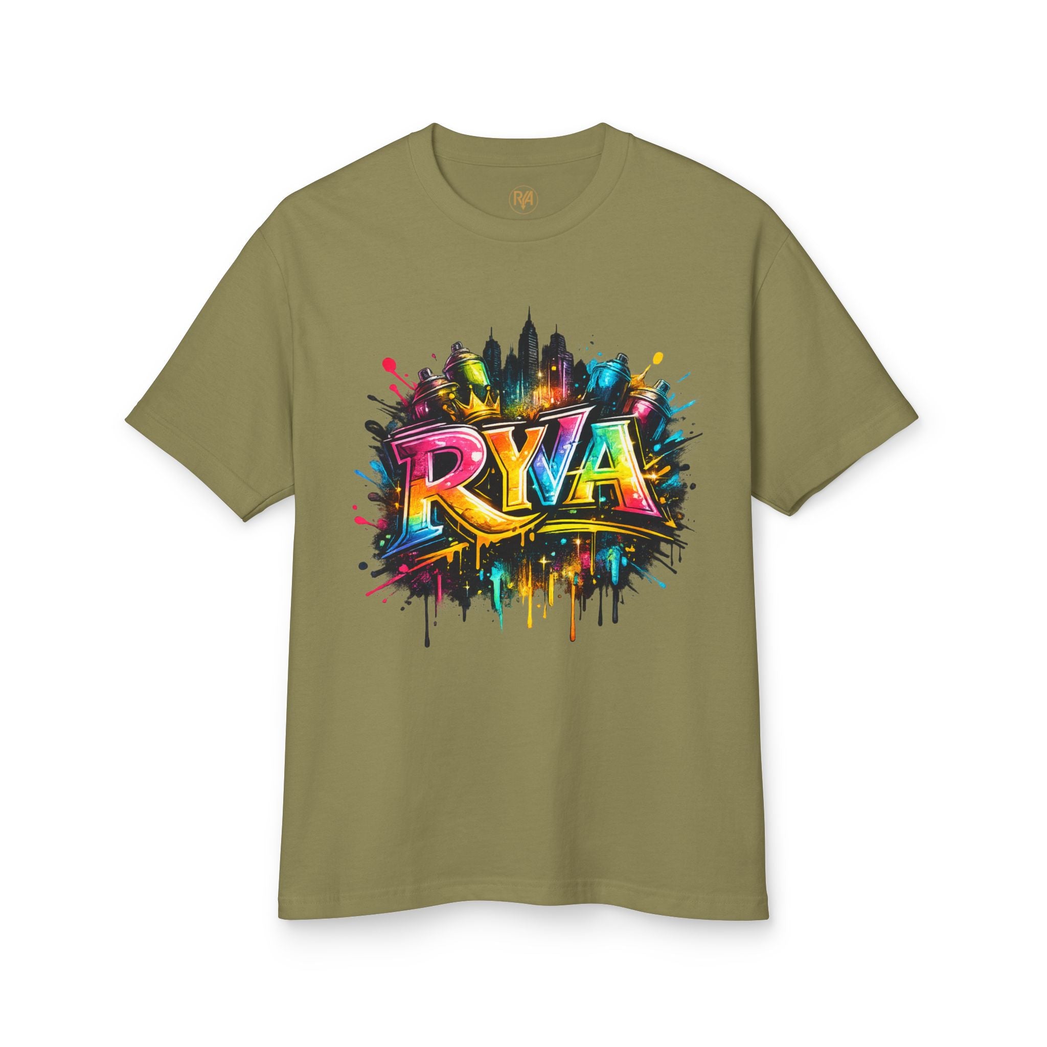 RYA Graffiti Skyline Tee — Colorful Urban Street Art T-Shirt