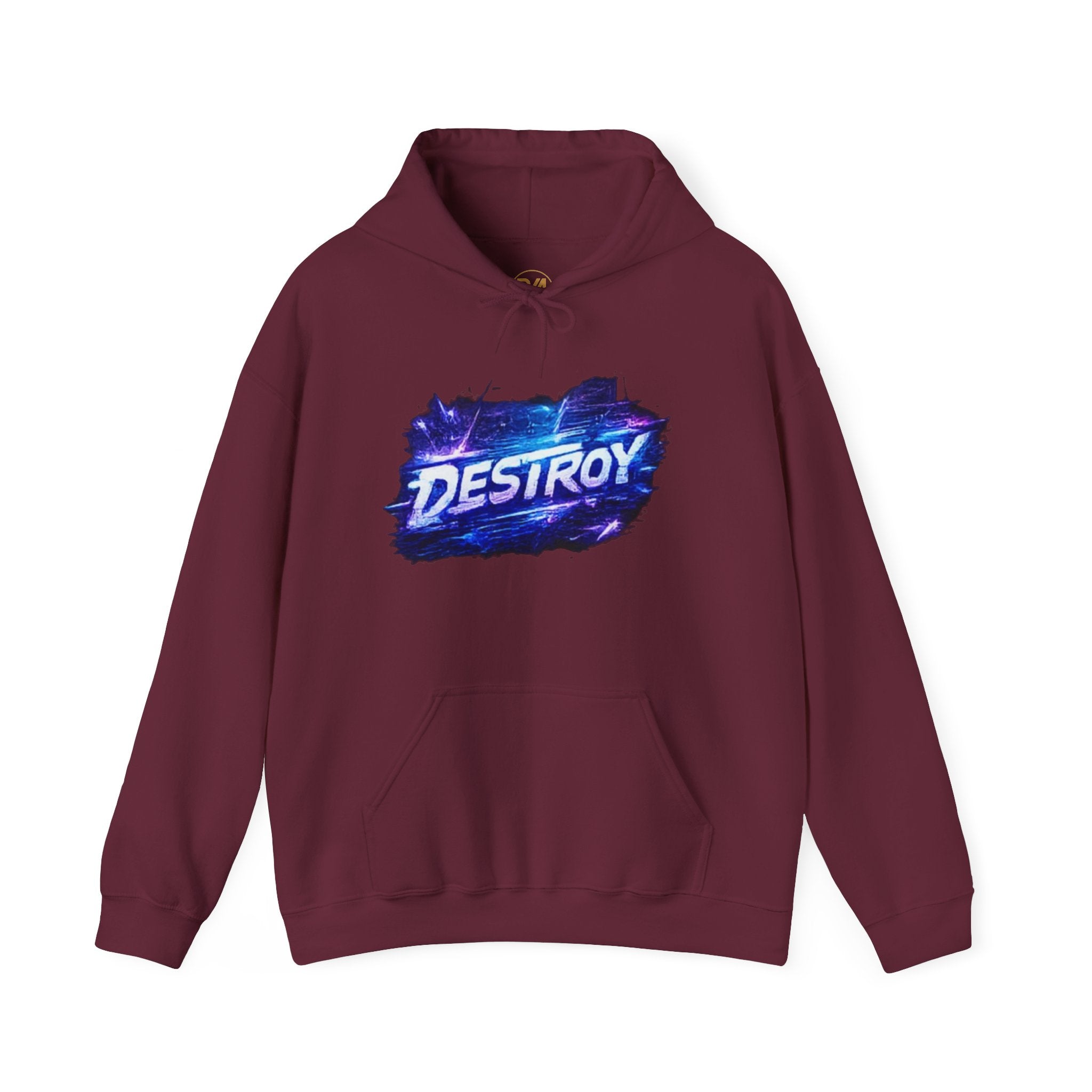 Destroy Graphic Hoodie - Retro Cosmic Brushstroke Pullover