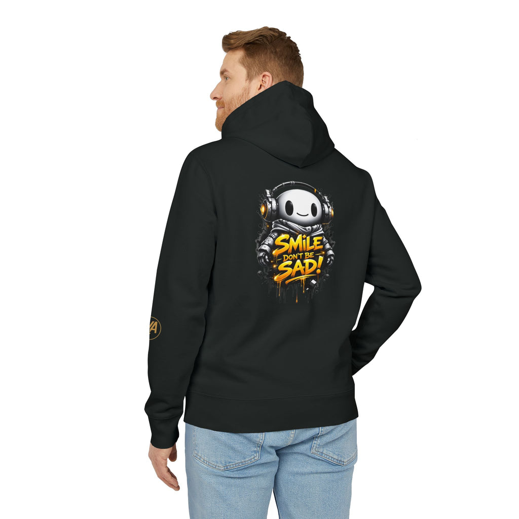 Smile Don't Be Sad Hoodie – Graphic Streetwear Pullover with Headphone Mascot