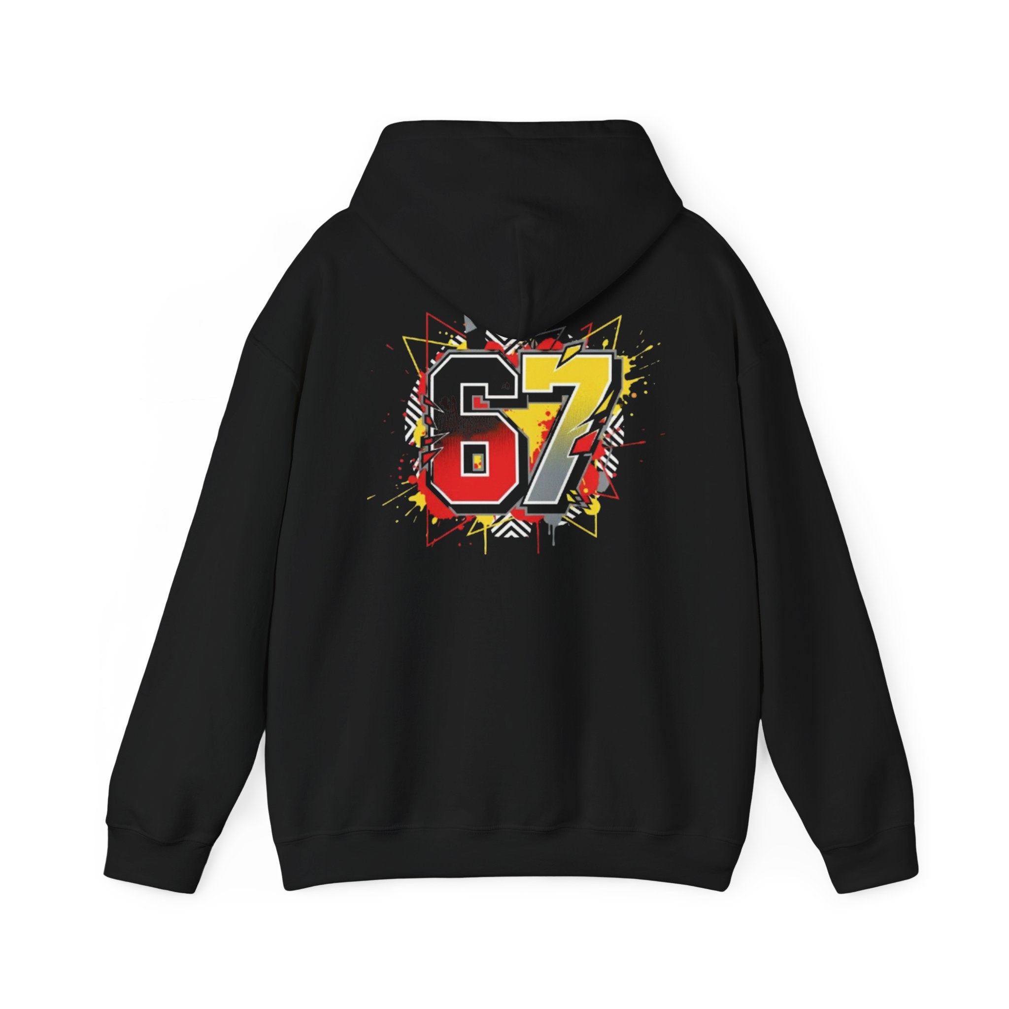 67 Sports Number Graphic Hoodie — Retro Streetwear Pullover