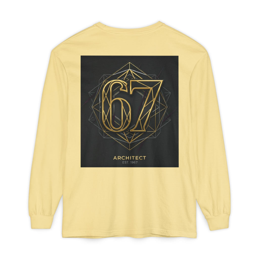 Architect '67' Long Sleeve T‑Shirt — Geometric Gold Back Print