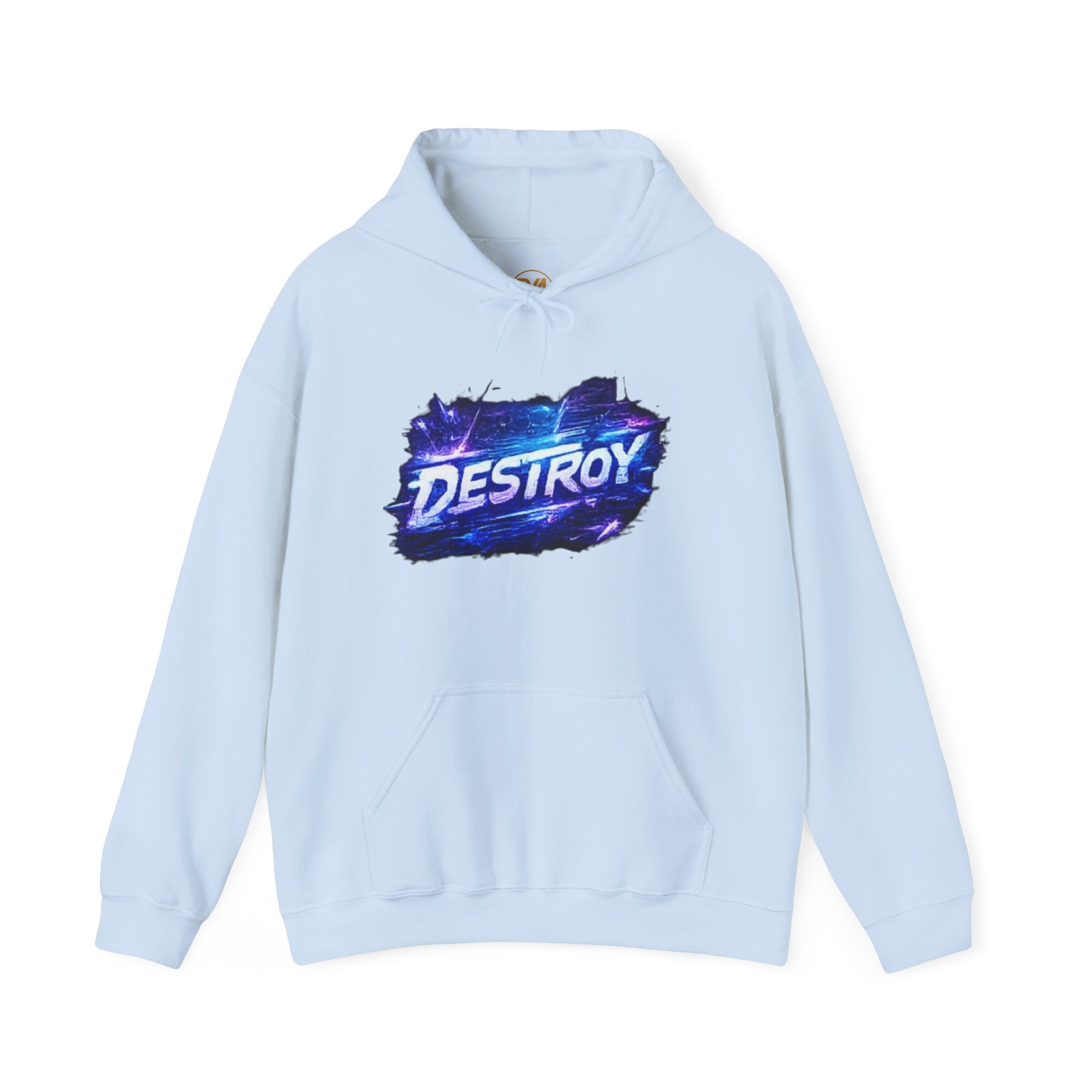 Destroy Graphic Hoodie - Retro Cosmic Brushstroke Pullover