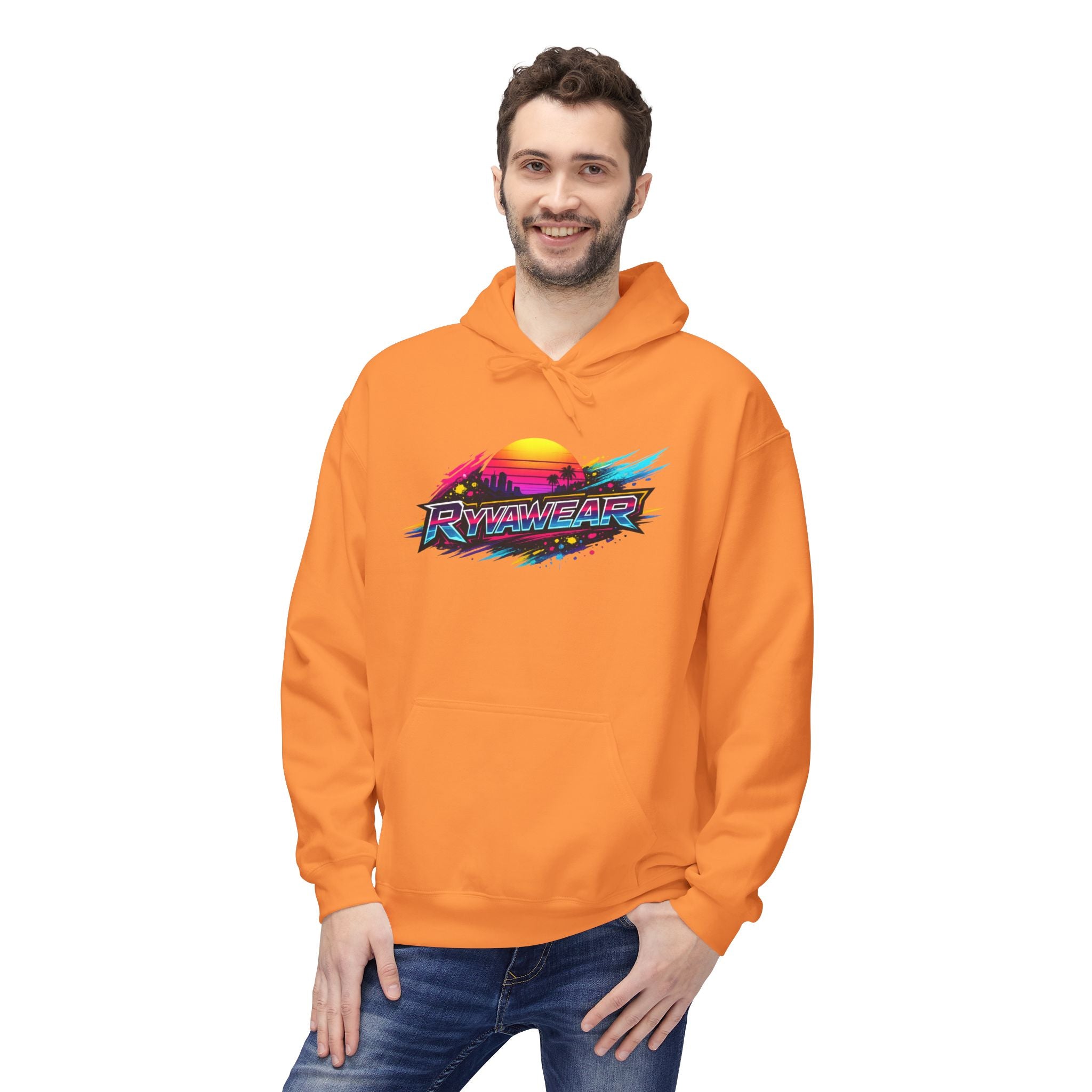 Retro Sunset 'Power Core' Hoodie — 80s Vaporwave Graphic Sweatshirt