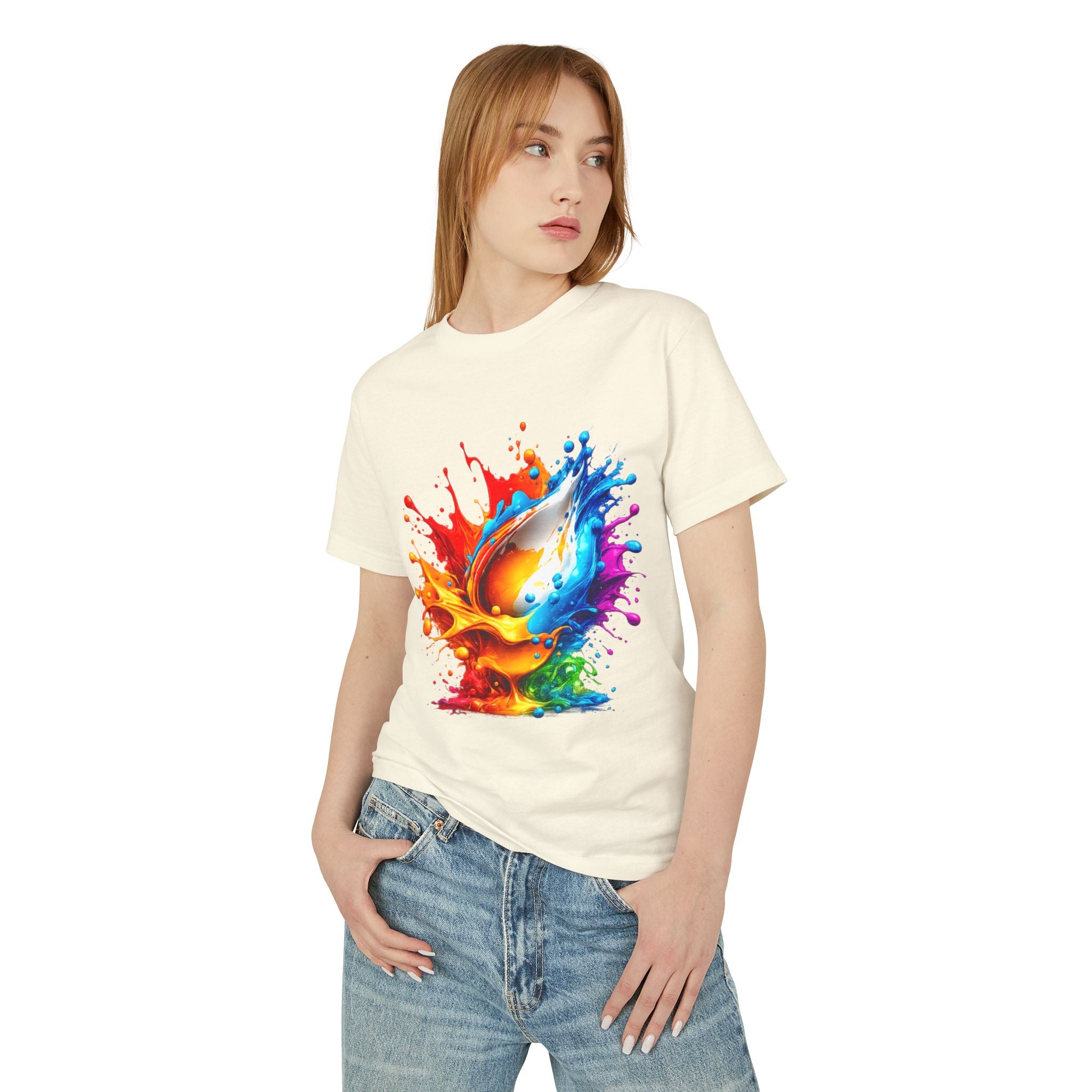 Color Splash Dove T-Shirt — Vibrant Rainbow Paint Splash Tee