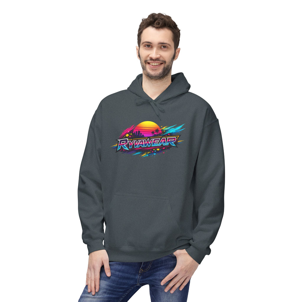 Retro Sunset 'Power Core' Hoodie — 80s Vaporwave Graphic Sweatshirt