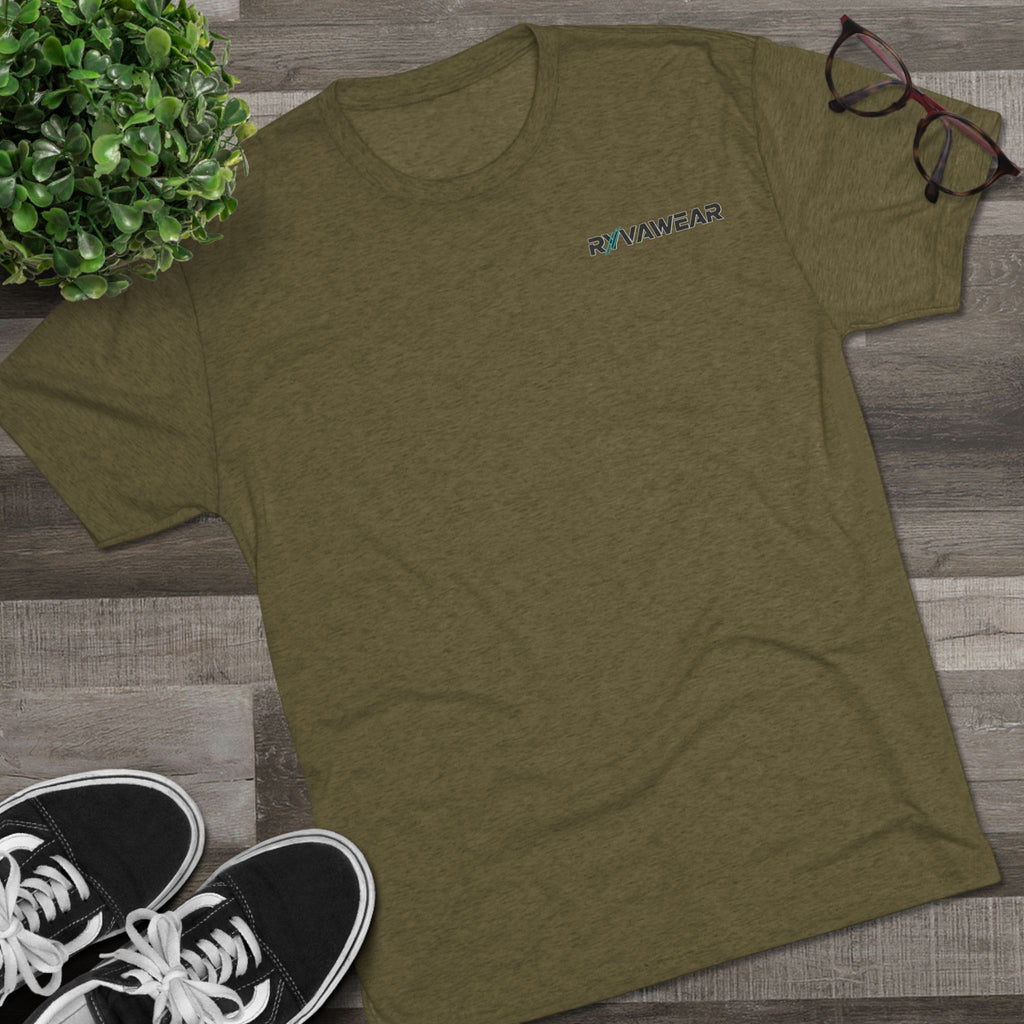 RYVNAWEAR Minimal Logo Tee — Lightweight Tri-Blend Crew Shirt