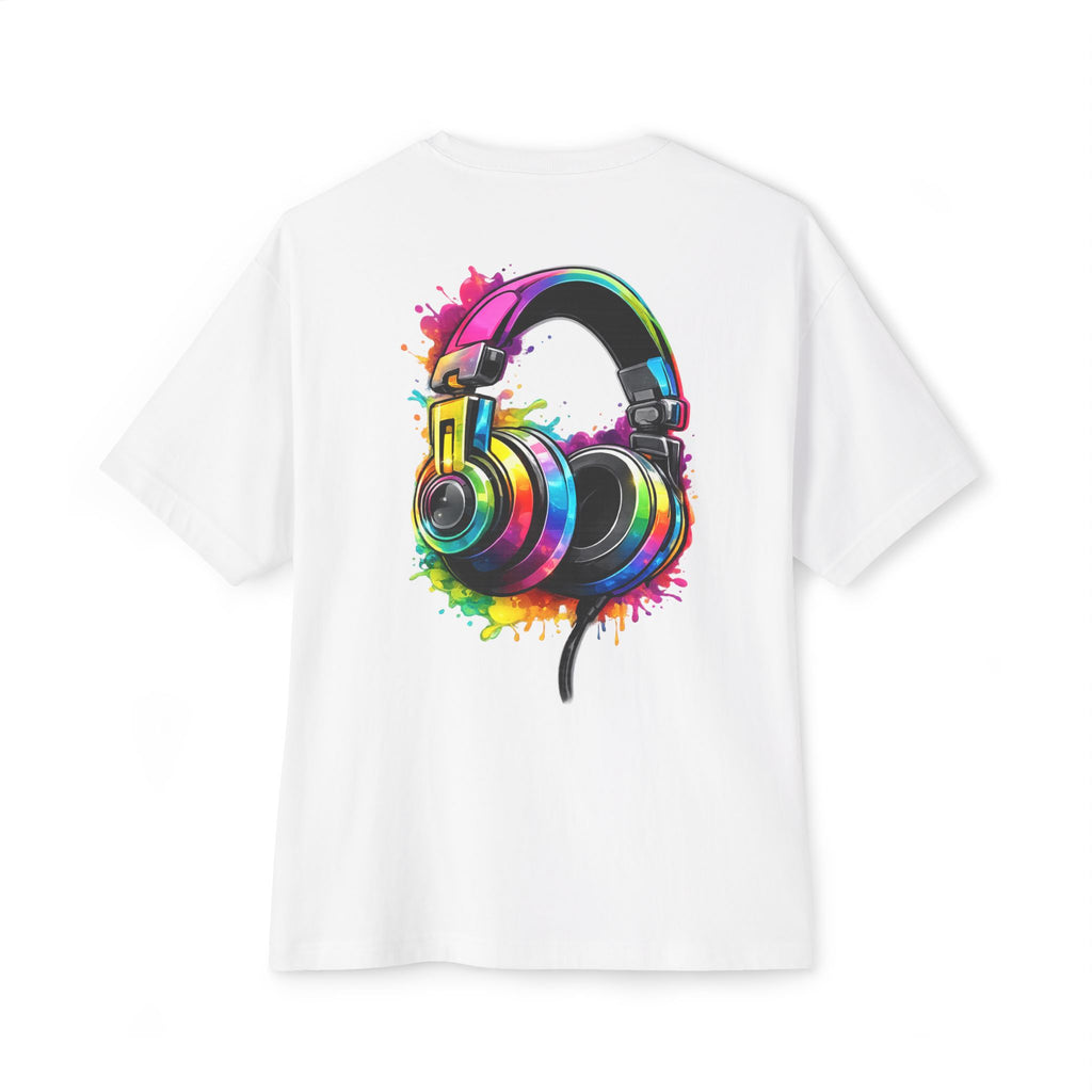 Headphones Graphic Tee - Colorful Splash DJ Music T-Shirt