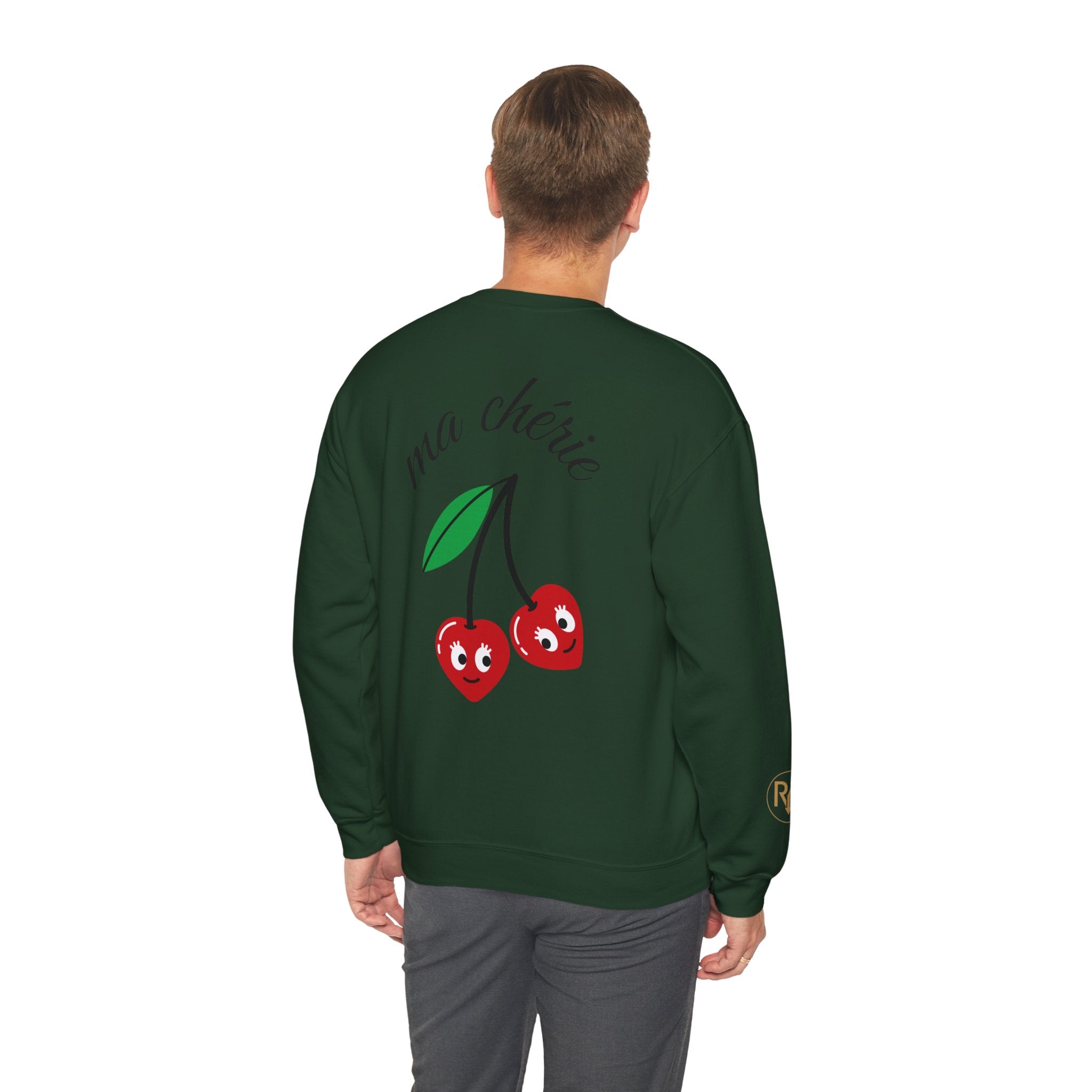 Cherry Graphic Sweatshirt — "ma chérie" Cute Vintage-Cherry Crewneck