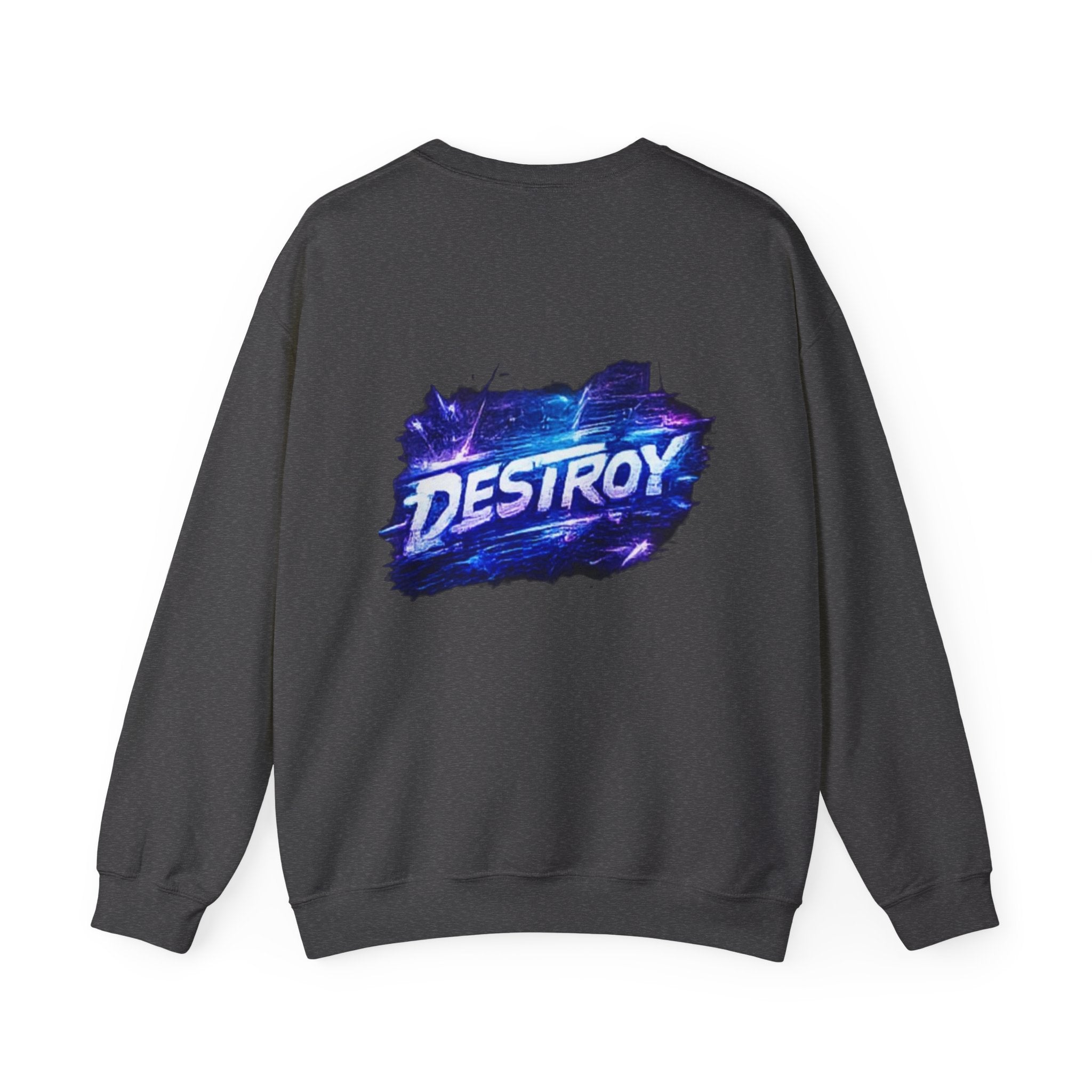 Destroy Graphic Crewneck Sweatshirt — Cosmic Brushstroke Logo