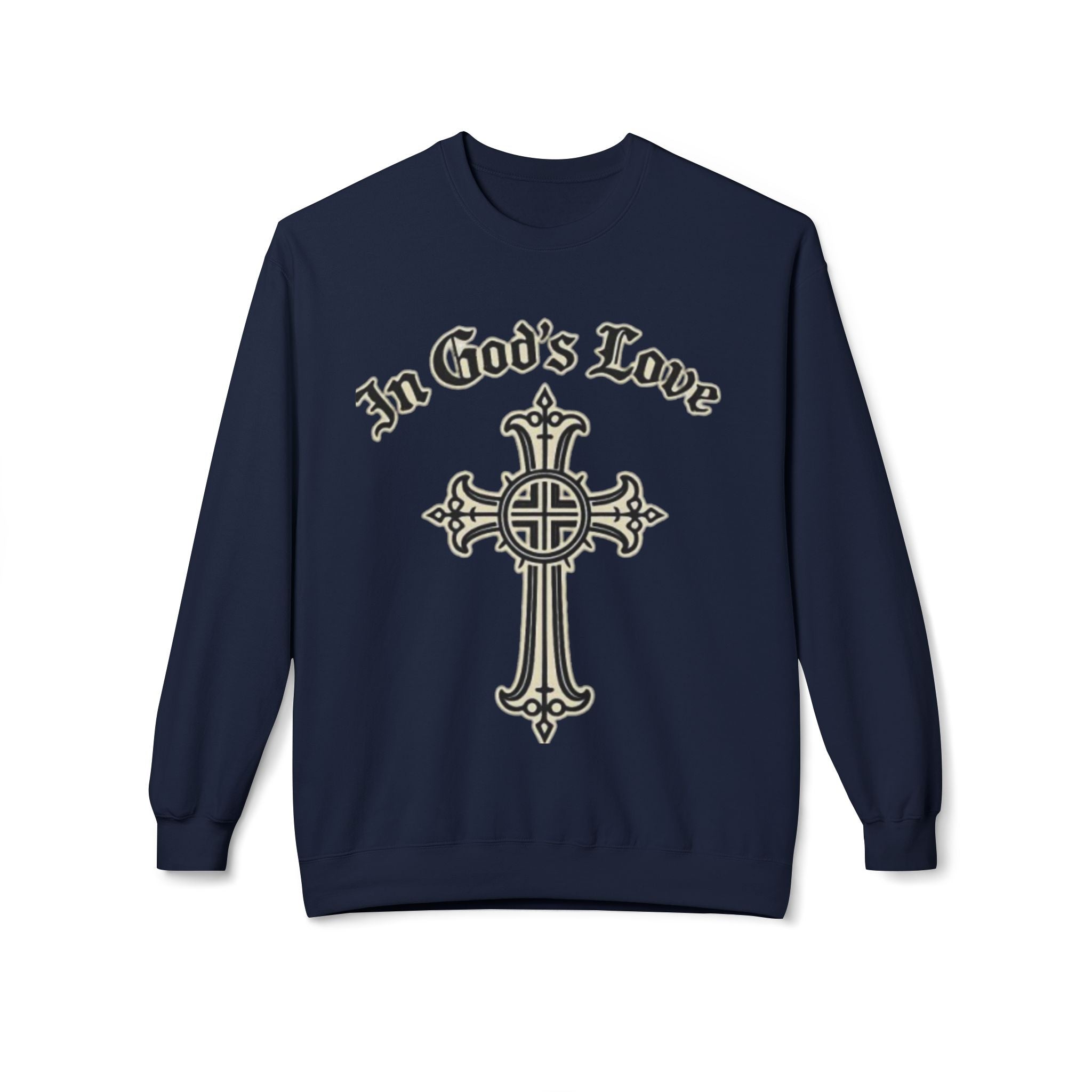 In God's Love Cross Crewneck Sweatshirt — Christian Faith Pullover
