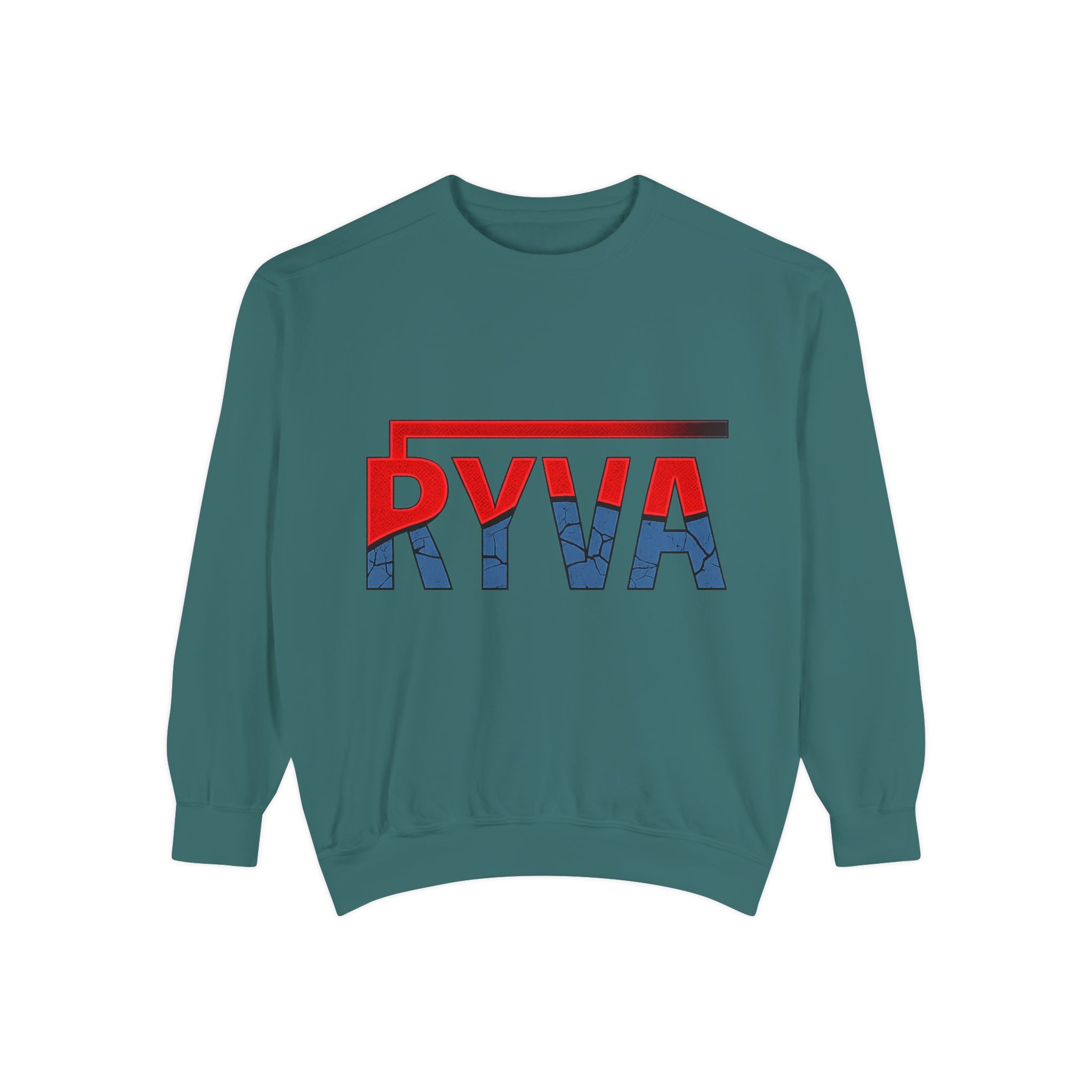 RYVA Logo Sweatshirt — Vintage Red & Blue Graphic Crewneck
