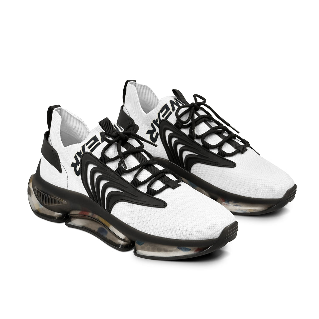 Men's White Mesh Sneakers — Lightweight Athletic Shoes with ‘WAVER’ Accent