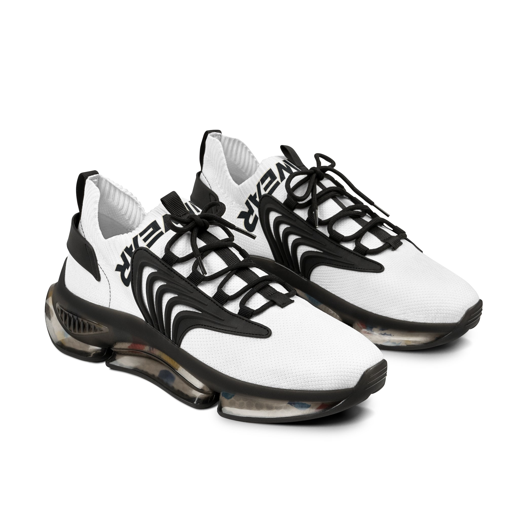 Men's White Mesh Sneakers — Lightweight Athletic Shoes with ‘WAVER’ Accent