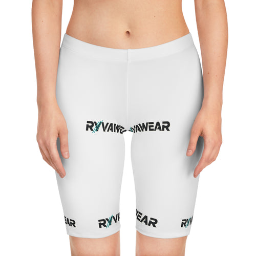 Bike Shorts — All-Over Print 'RYVIAWEAR' Logo Performance Shorts