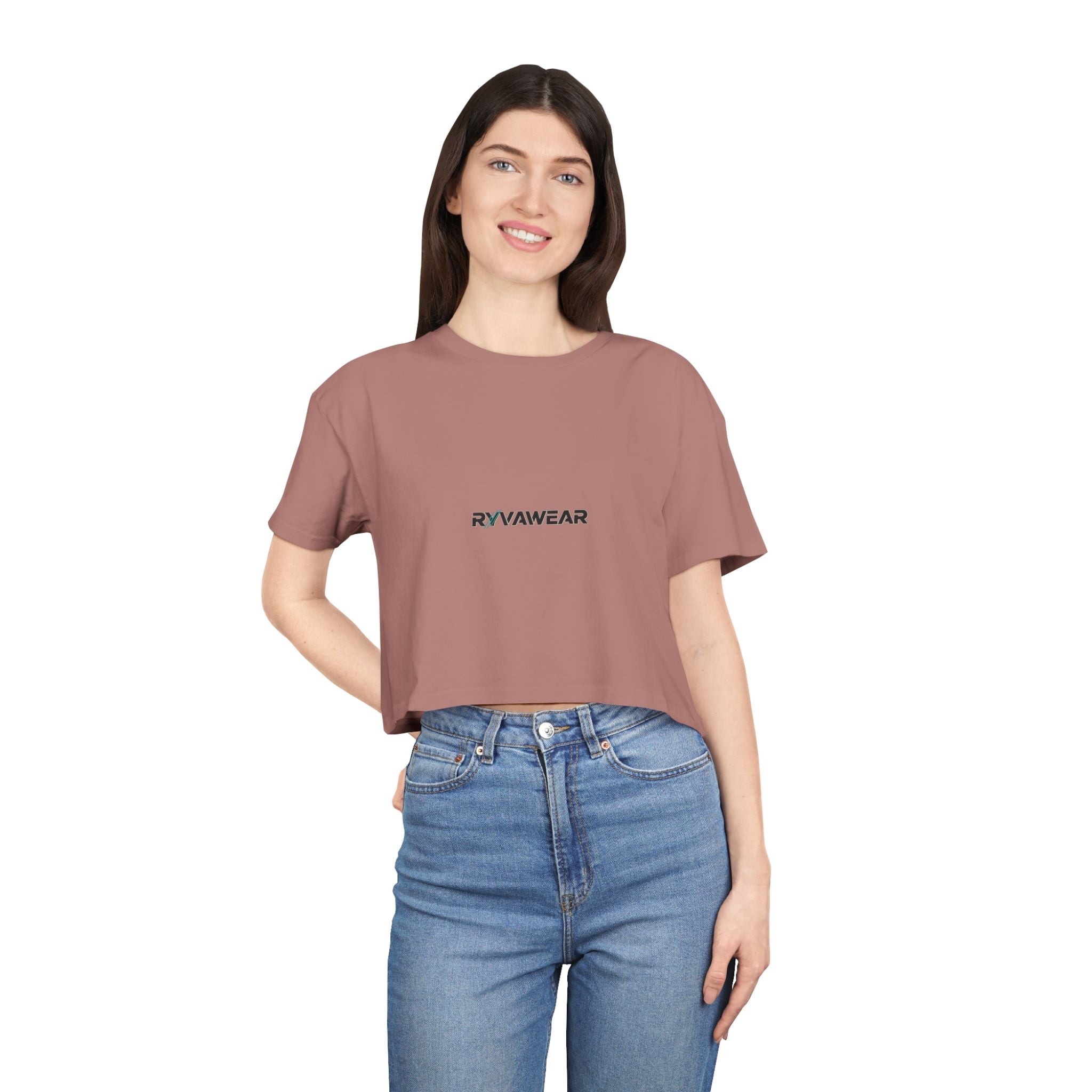 Women's Crop Tee – Minimal 'RYYAWEAR' Logo Crop Top