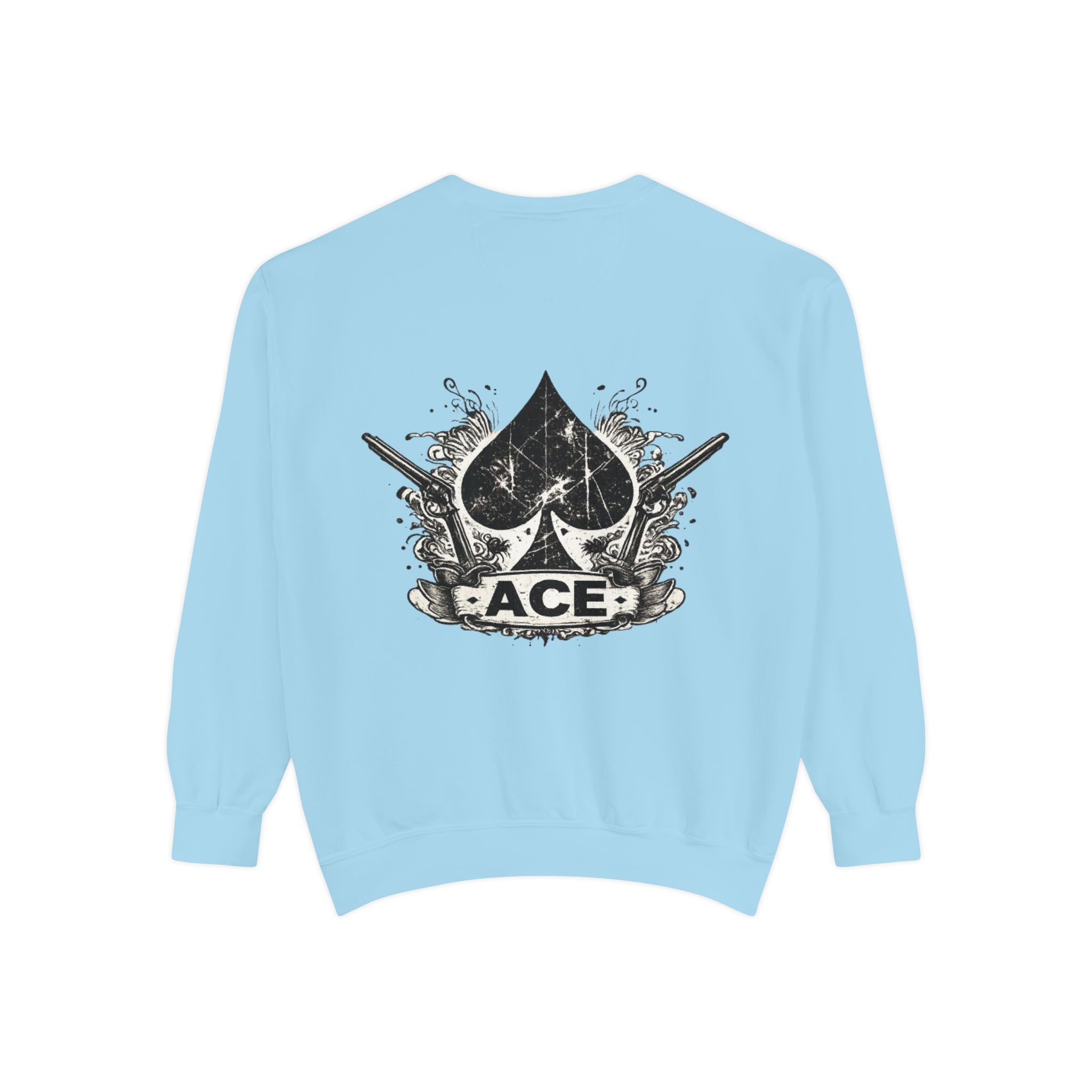 Ace Spade Sweatshirt — Distressed Playing Card Logo Crewneck