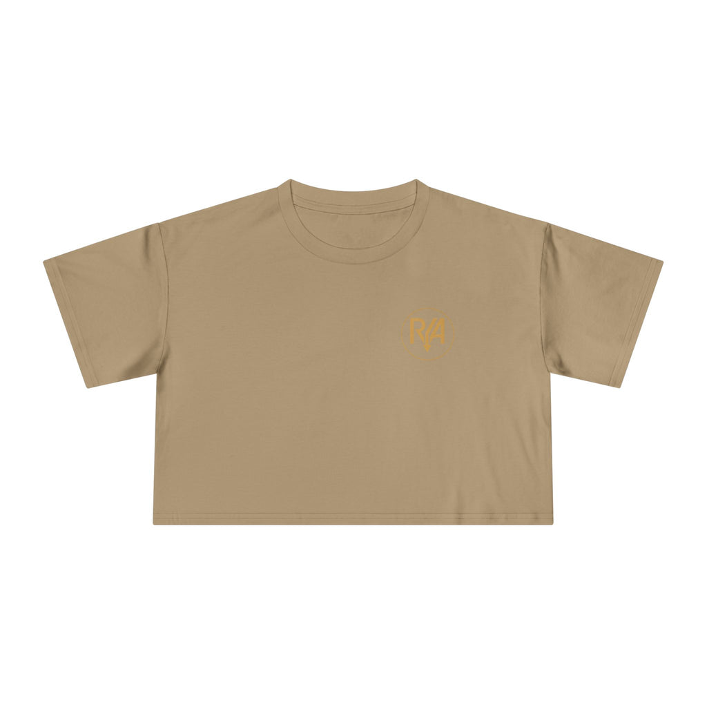 Crop Tee — Minimal Gold R/A Logo Women's Cropped T-Shirt