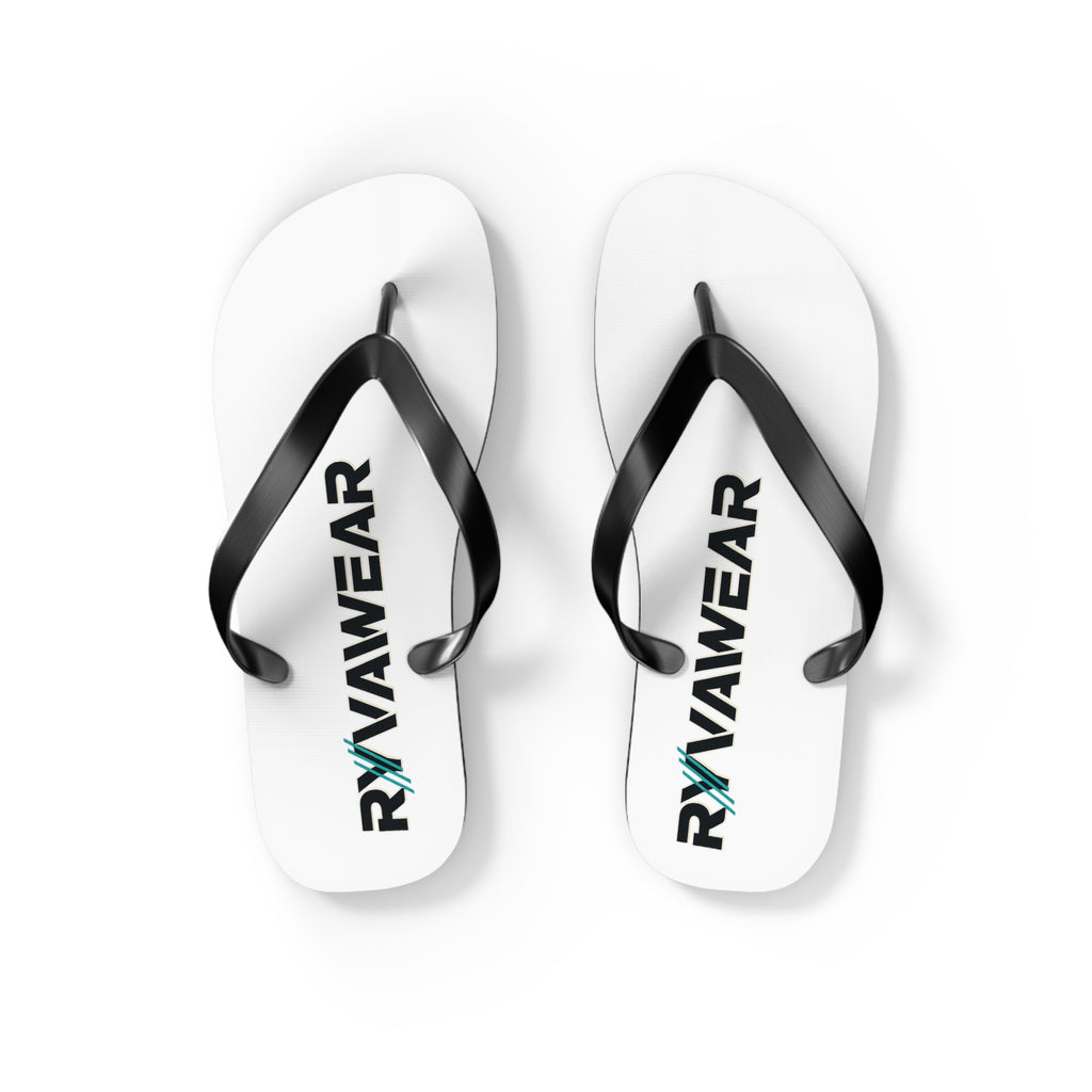 RYVIAWEAR Logo Flip Flops — Casual Beach Sandals with Branded Print