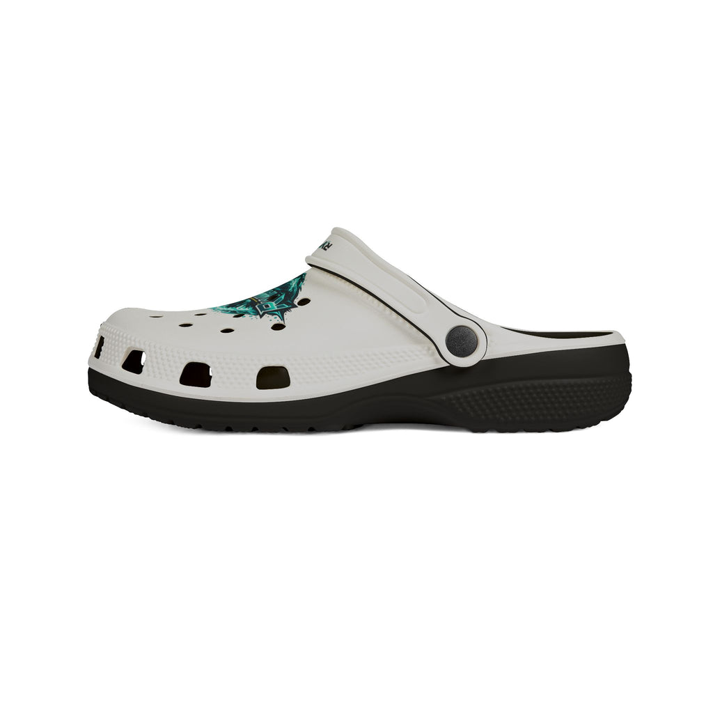 Tropical Reef EVA Foam Clogs — Teal Ocean Graphic Slip-On Shoes
