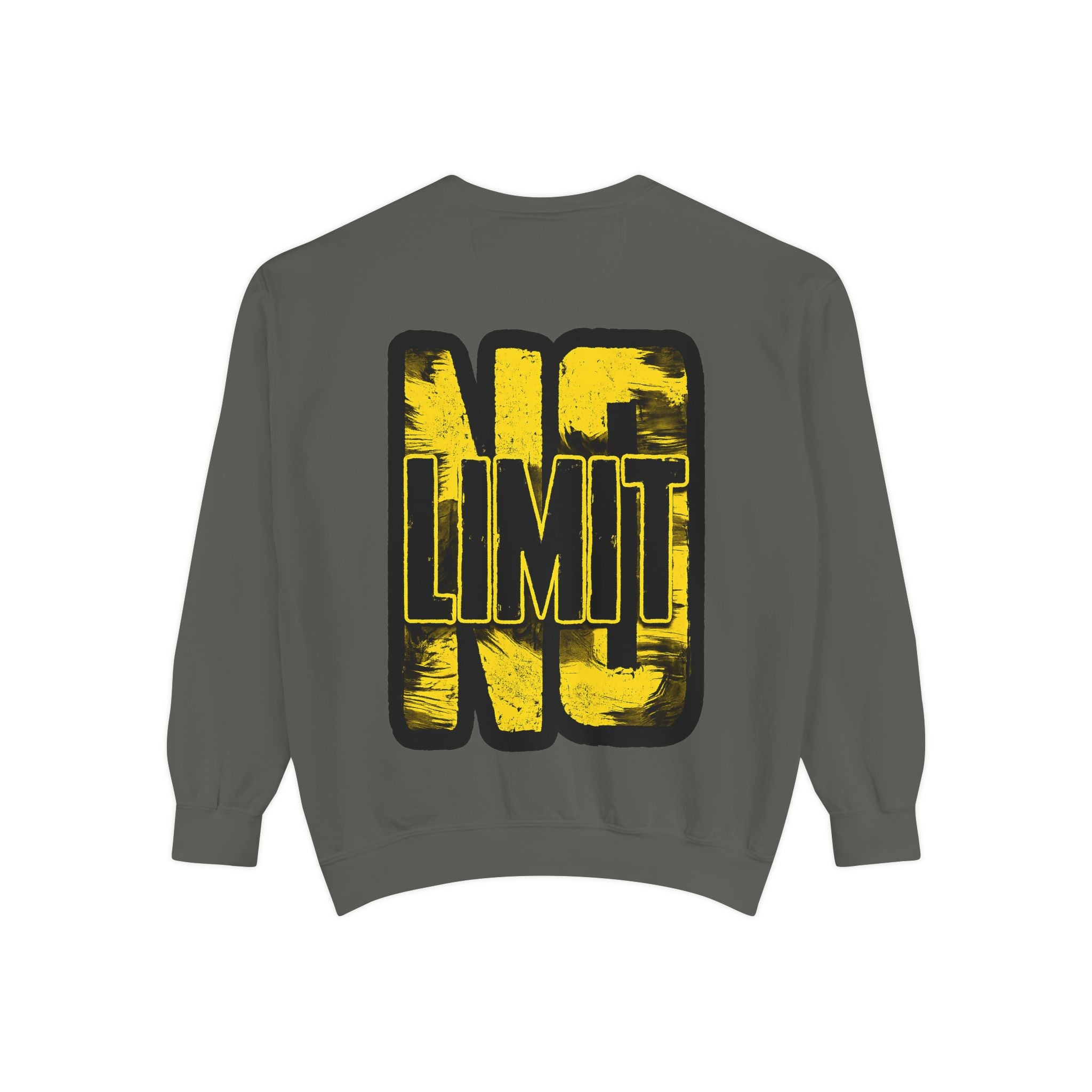 No Limit Sweatshirt — Bold Yellow Graphic Crewneck