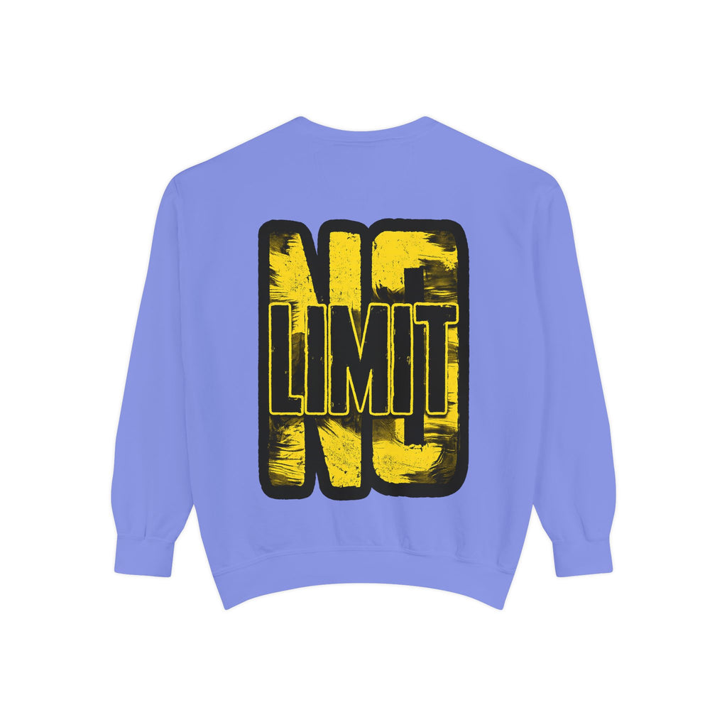 No Limit Sweatshirt — Bold Yellow Graphic Crewneck