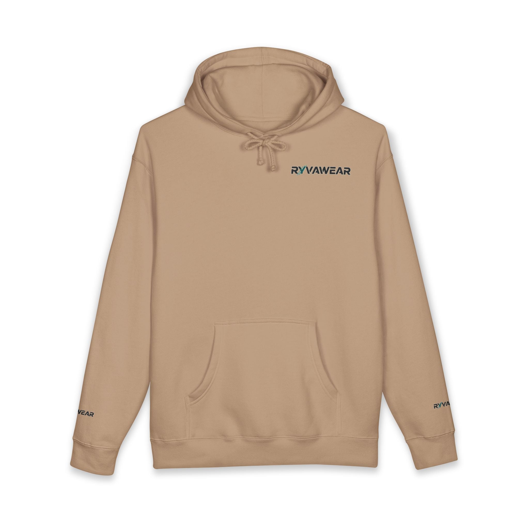 Minimal Logo Hoodie — White "RVNWEAR" Chest & Sleeve Print