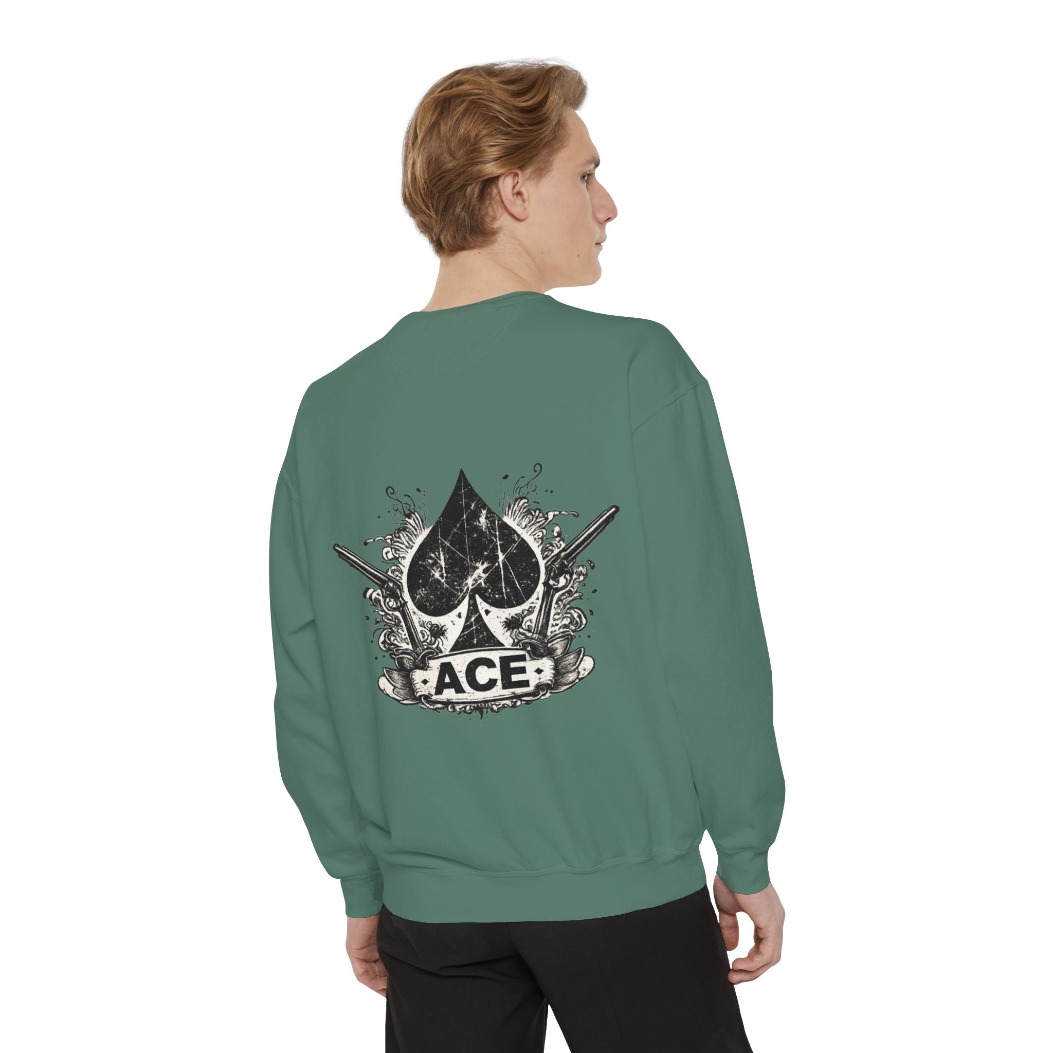 Ace Spade Sweatshirt — Vintage Distressed Card Graphic Crewneck